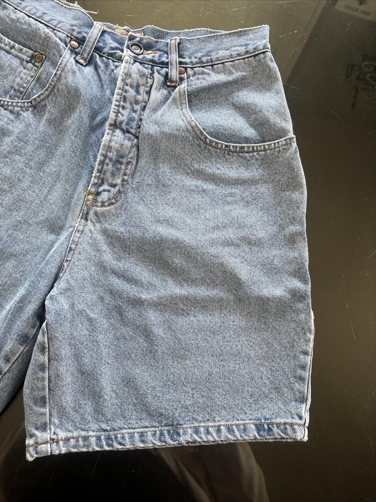 90s Moms Jean Shorts Bum Equipment Juniors 11 Hong Kong Light Blue High Waisted