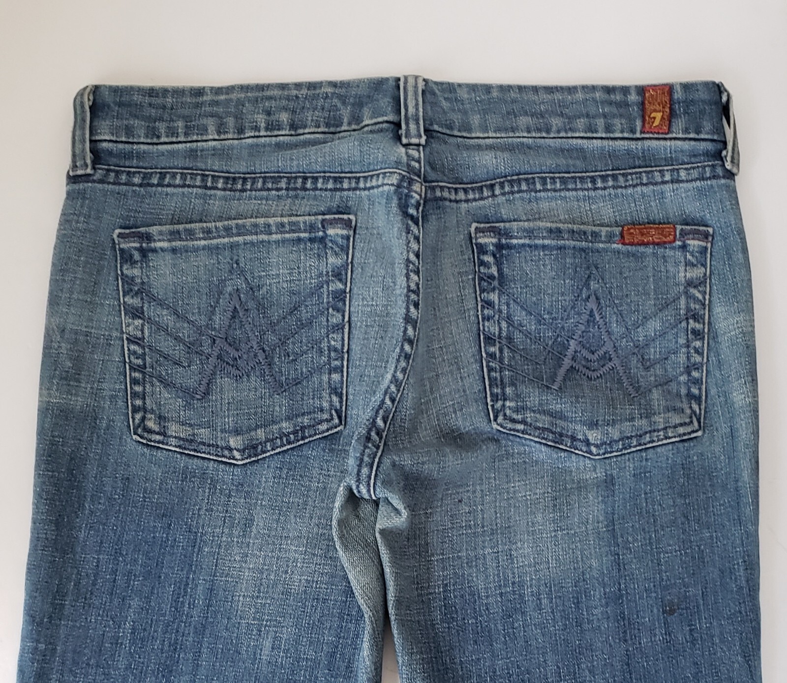 VTG 7 For All Mankind Jeans W Sz 29 L35 Low Rise Flare A Pocket Tag 90s USA Made