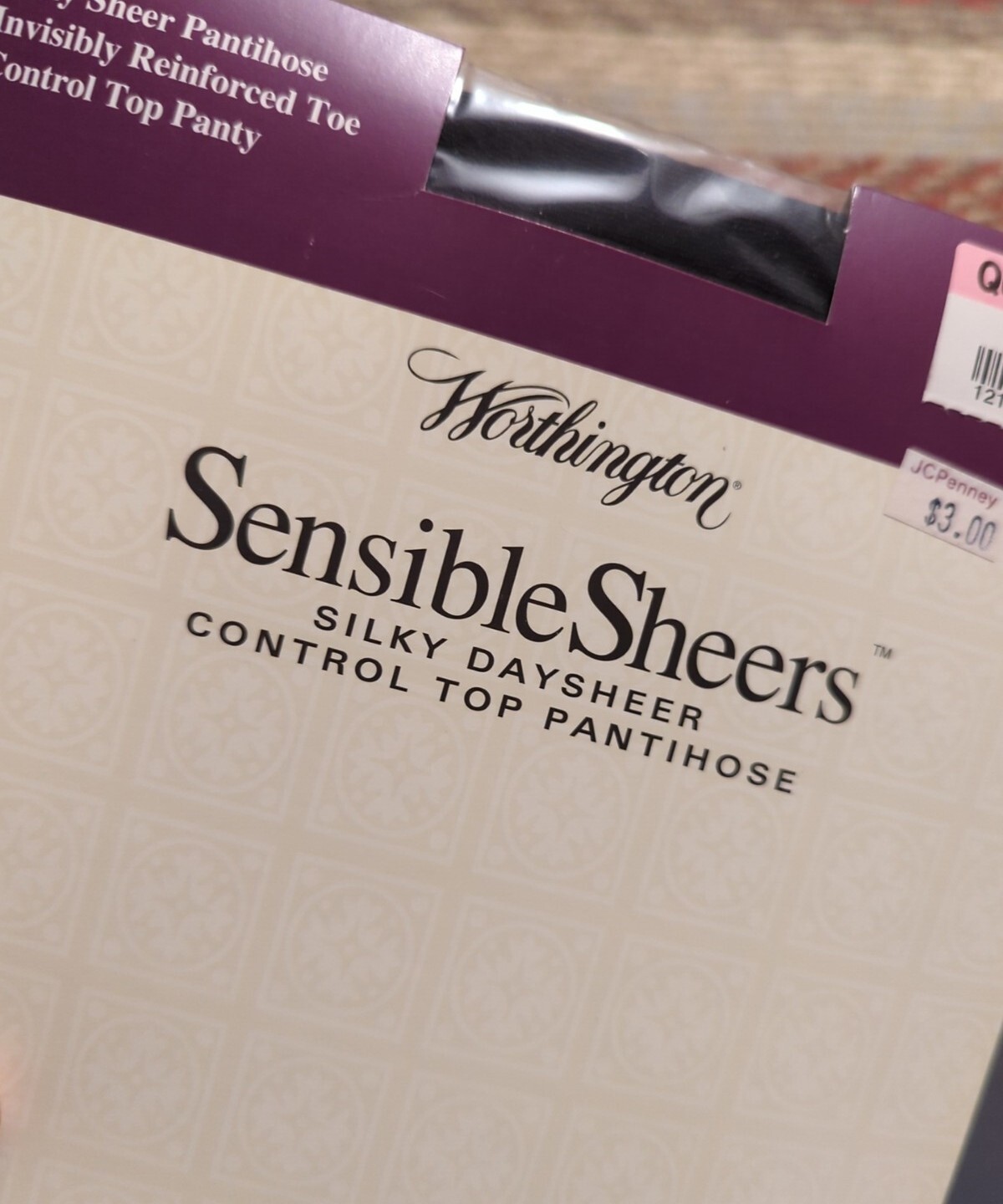 New Worthington Sensible Sheers Invisibly Toe Control Top Queen Tall Off Black