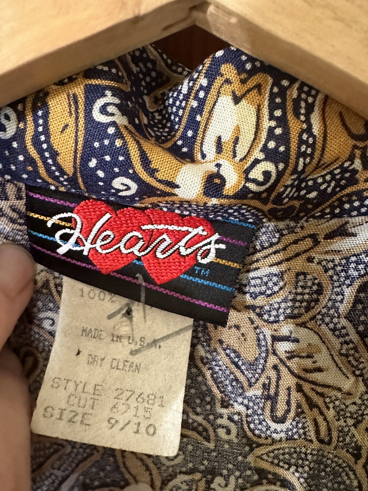 Vintage 80s Does 40s Hearts Midi Wiggle Pencil Dress Rayon Navy Gold Size 4 Or 6