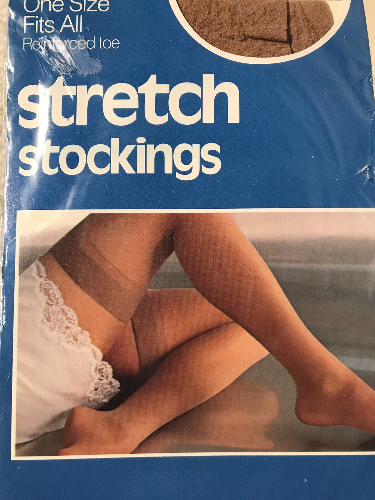 NOS Vintage Matisse Thigh High Stretch Stockings Beige One Size Fits All