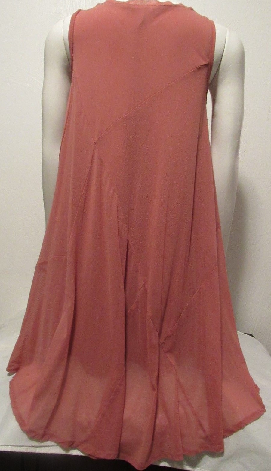VIVIENNE TAM Dress S Sleeveless Rust Flowey Flare Mesh Nylon Fall Dress