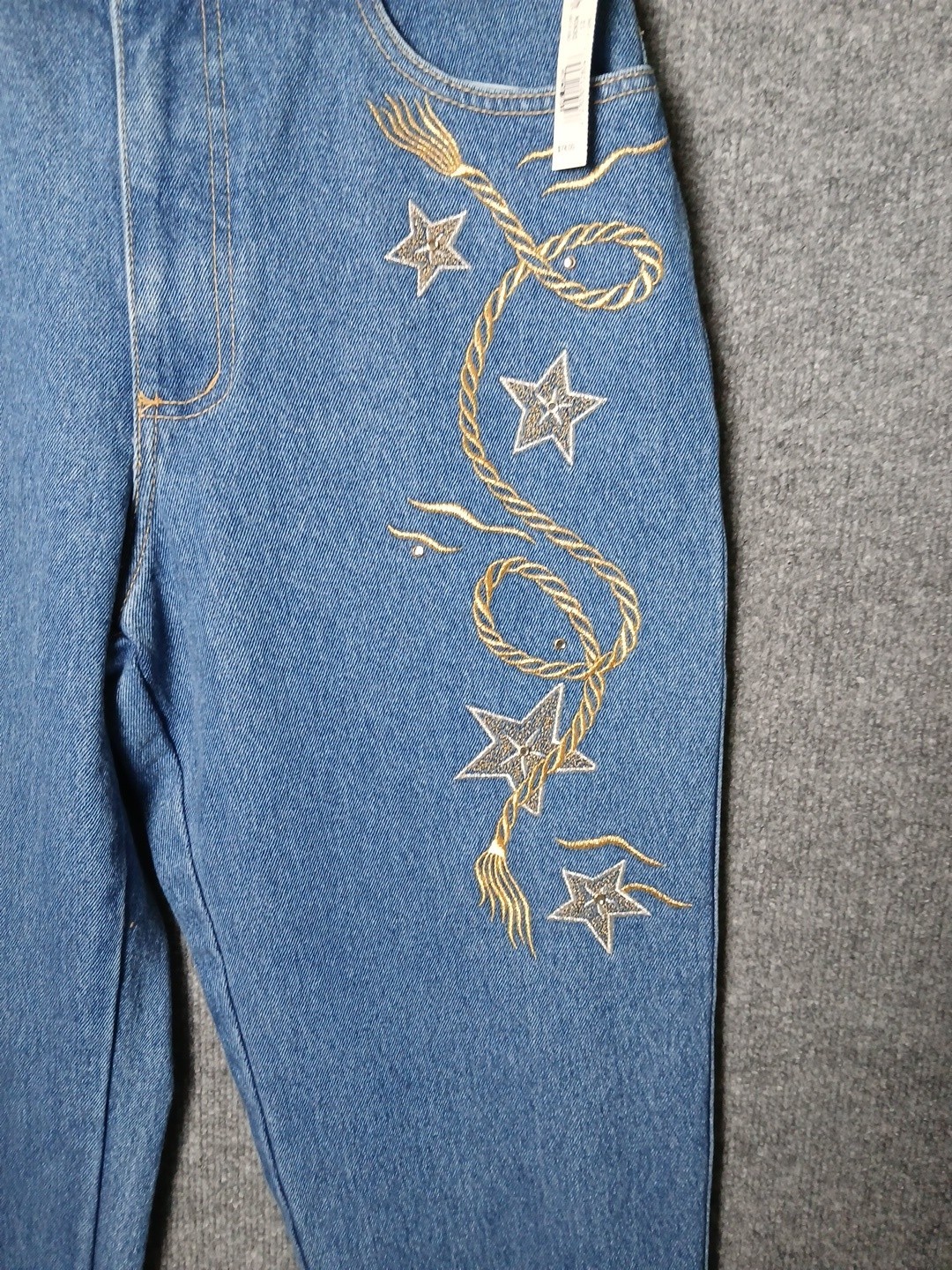 VTG 90s The Icing Embroidered Western Jeans NWT Deadstock Made In USA Size 12