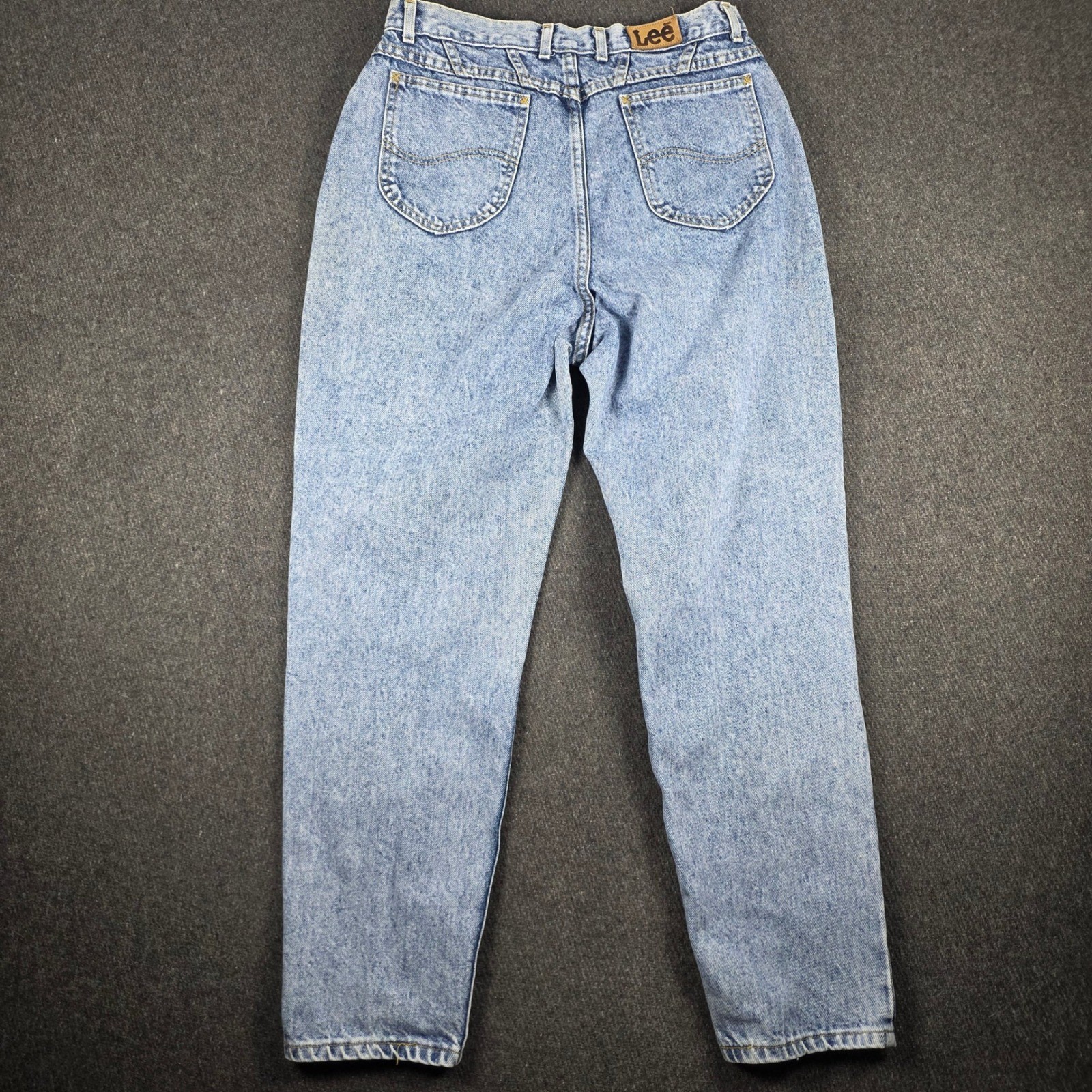 VTG Lee Riders Jeans Women 16 Med Light Blue High Waisted Tapered Made in USA
