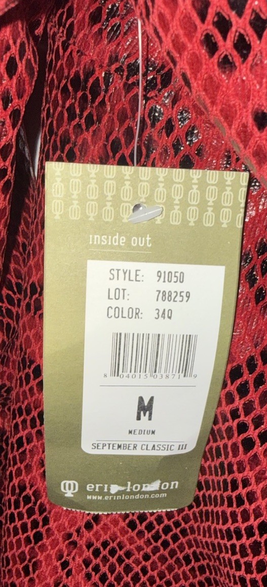 Vintage Erin London Jacket Red Snake Faux Leather Cropped Medium Womens Y2K New