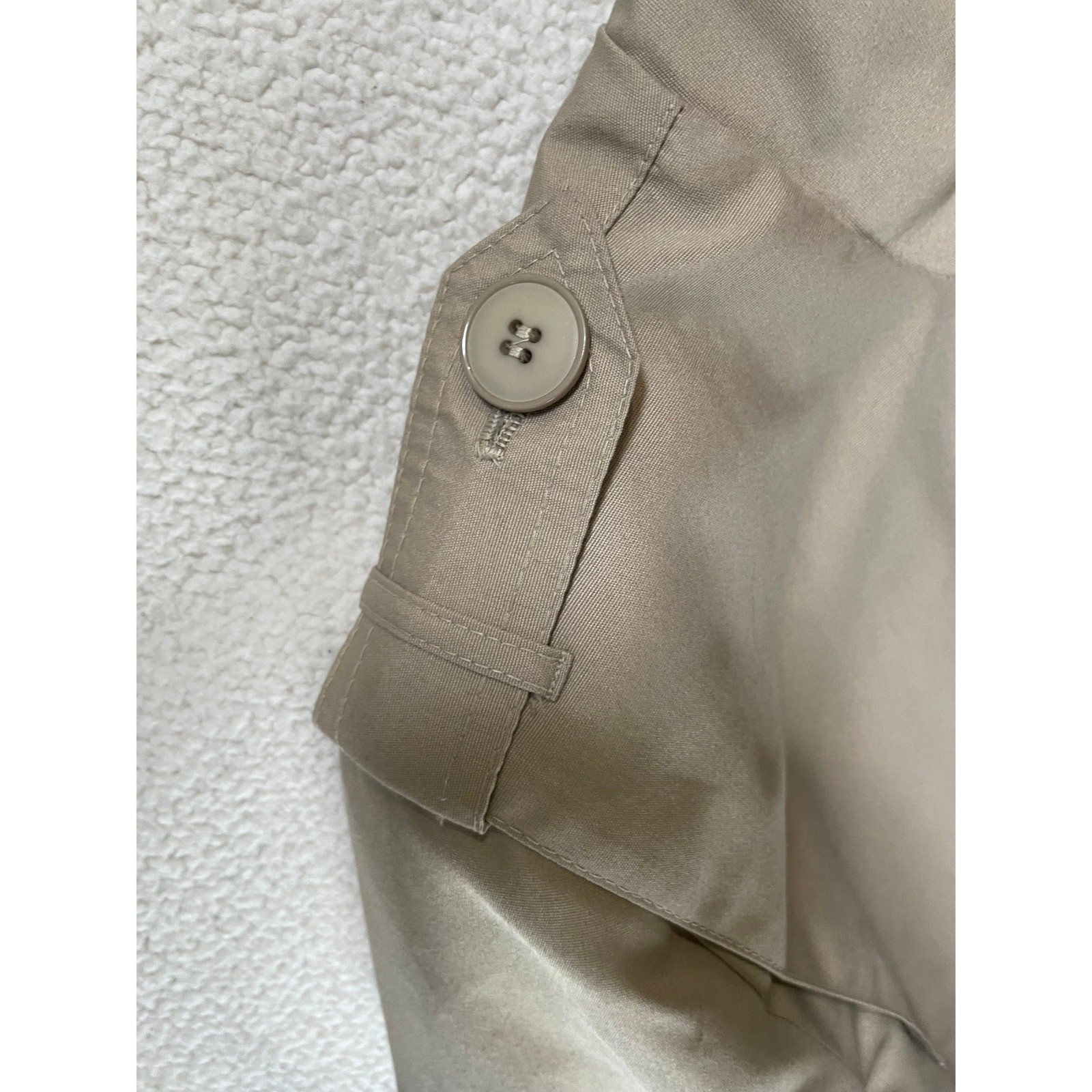 Misty Harbor Womens 14 Reg Trench Coat Beige Vintage Belted ILGWU Made in USA