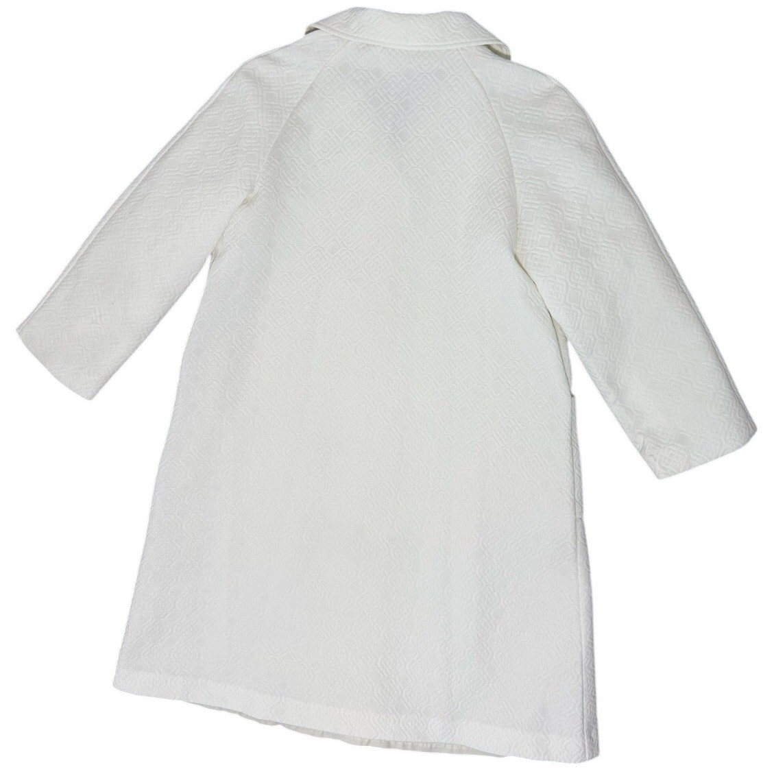 Vintage 70s Women’s Medium White Double-Knit Swing Coat by Jerold