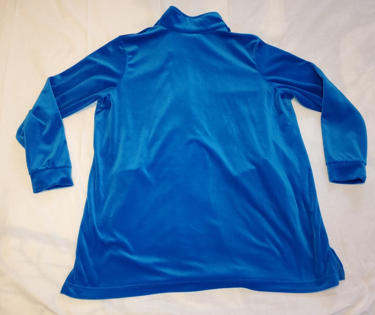 Vintage All American Comfort Velour Blue Full Zip Athletic Track Jacket Womens L