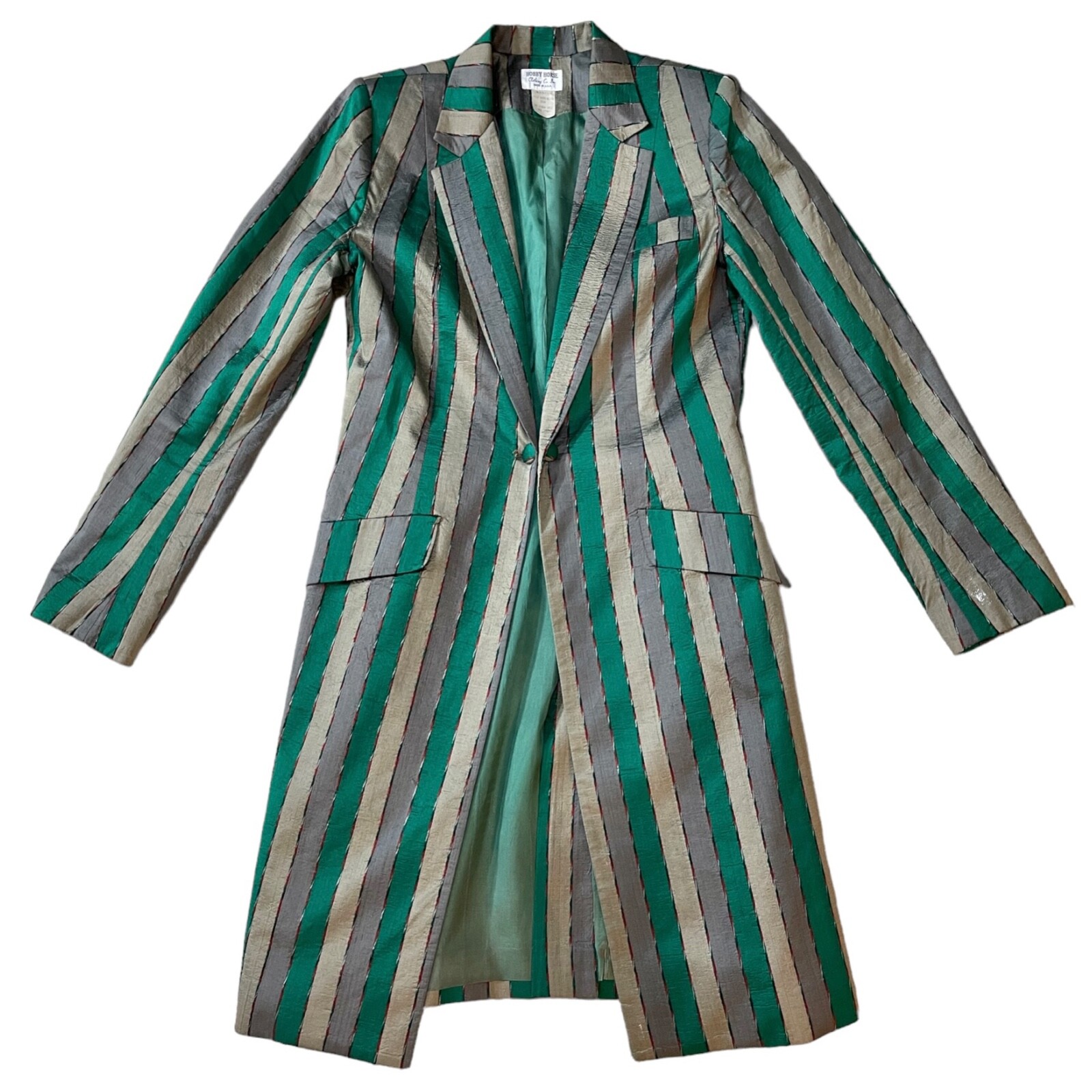 Vintage 80’s SILK STRIPED RIDING JACKET M Coat Equestrian Costume Event Costume