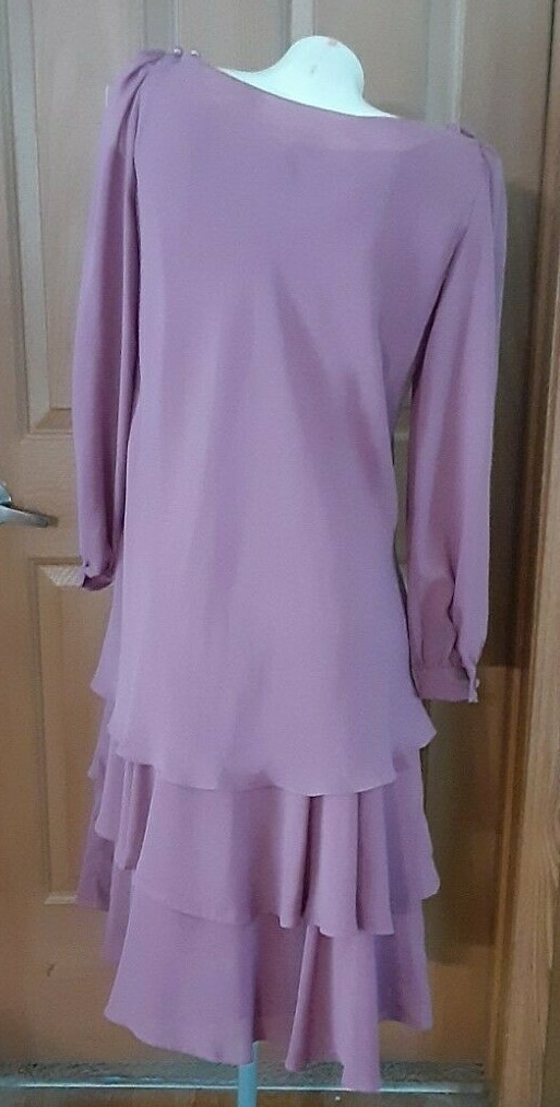 1970’s Miss Elliette California Mauve Evening Dress and Over Blouse Miss Size 8