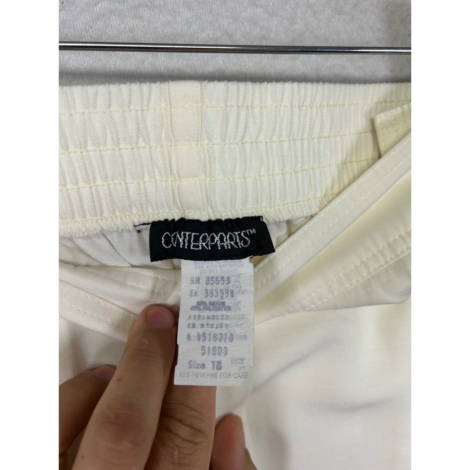 Vintage 80s Counterparts Womens 18 Cream Pleated High Waist Stirrup Pants NEW