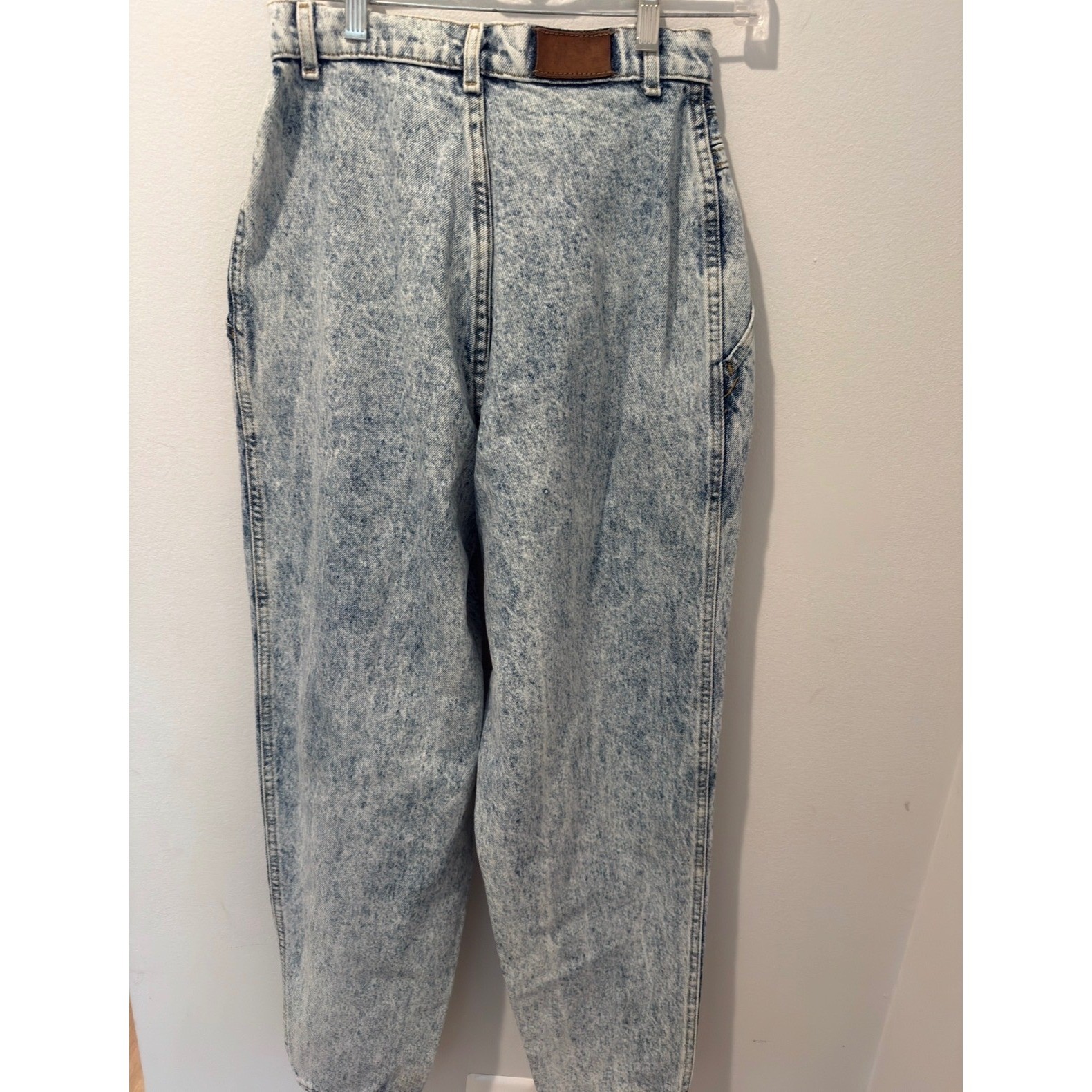 Vintage 80s Lee Acid Wash Pleated High Rise Tapered Jeans
