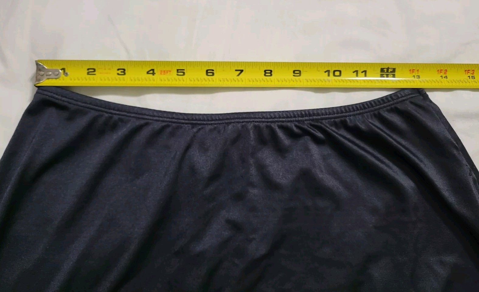 Vtg Bali Studio Half Slip Black Soft No Lace Sz L Nylon Lycra Spandex Soft