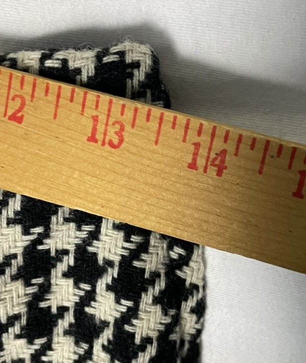 Vintage Black White Houndstooth Wool Handmade Small Lined
