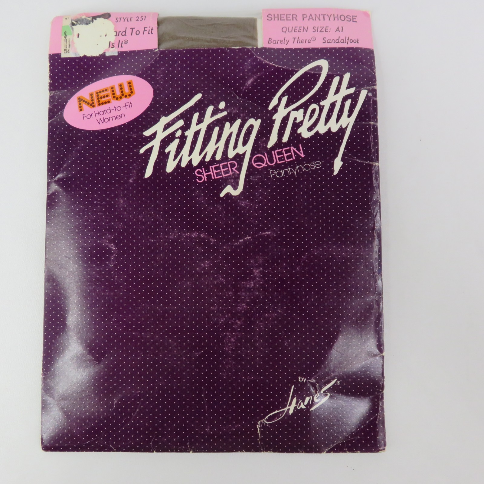Vintage Hanes Fitting Pretty Sheer Queen Pantyhose Size A1 Barely There