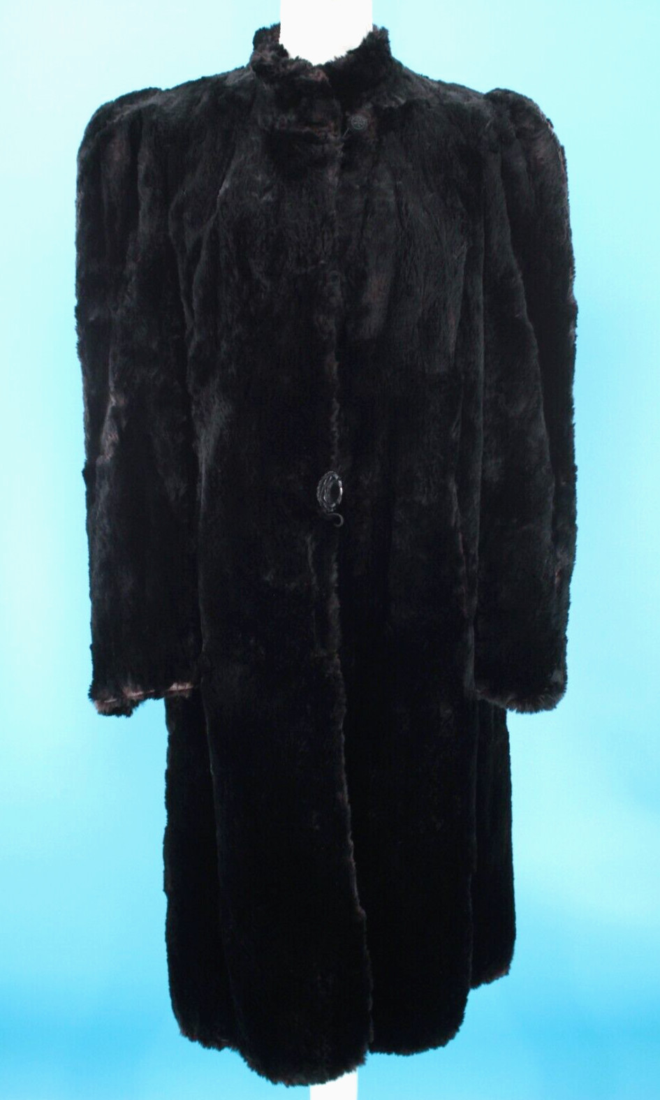 VTG Women’s 30s Long Black Fur Coat Sz XS/S 1930s University Furriers