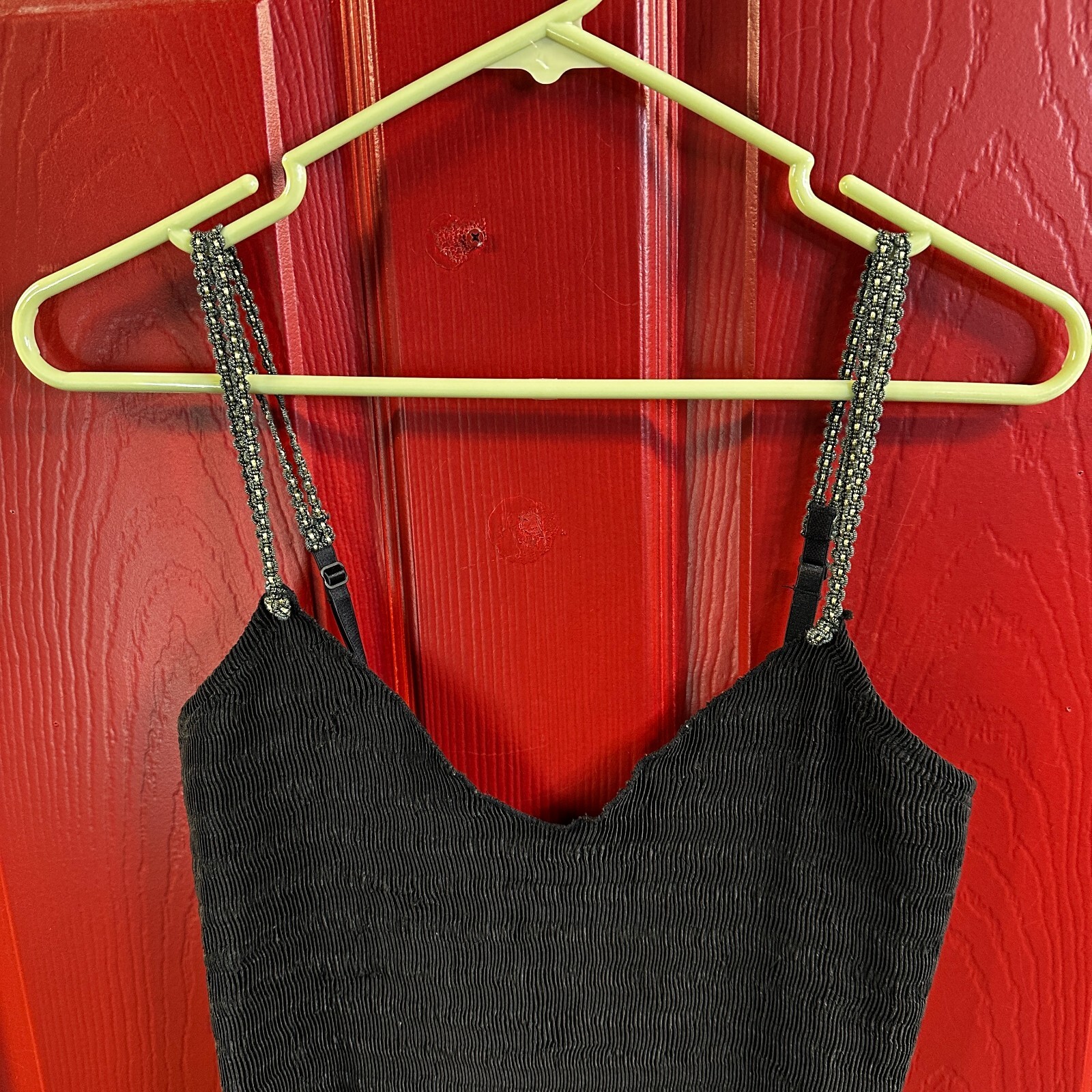 VTG Shirley Of Hollywood Liquid Satin Crinkle Asymmetrical Slip Dress Sz Medium