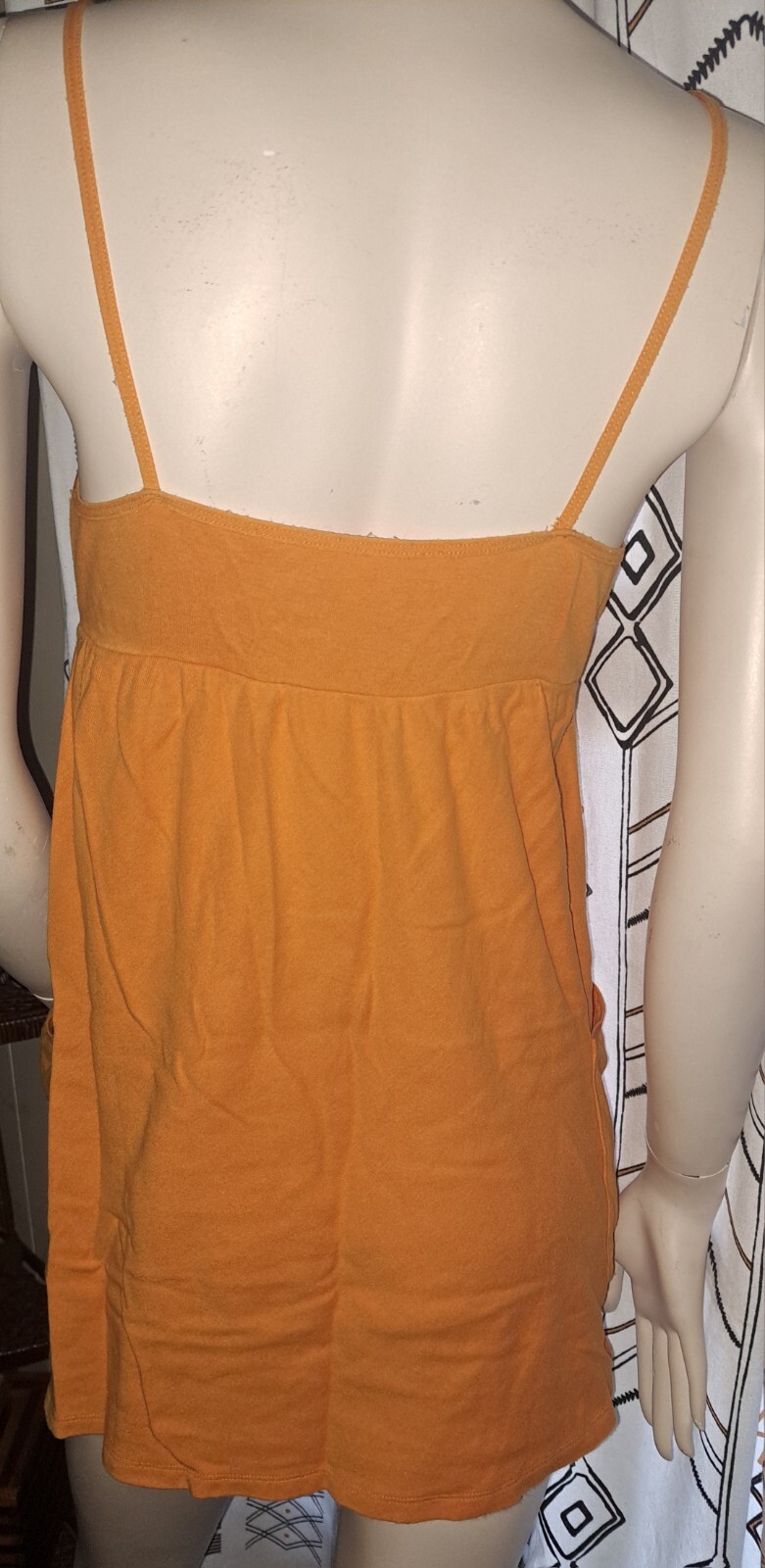 Vtg Victoria’s Secret Tee Shop Cotton Babydoll Top Orange Medium 90s Pockets