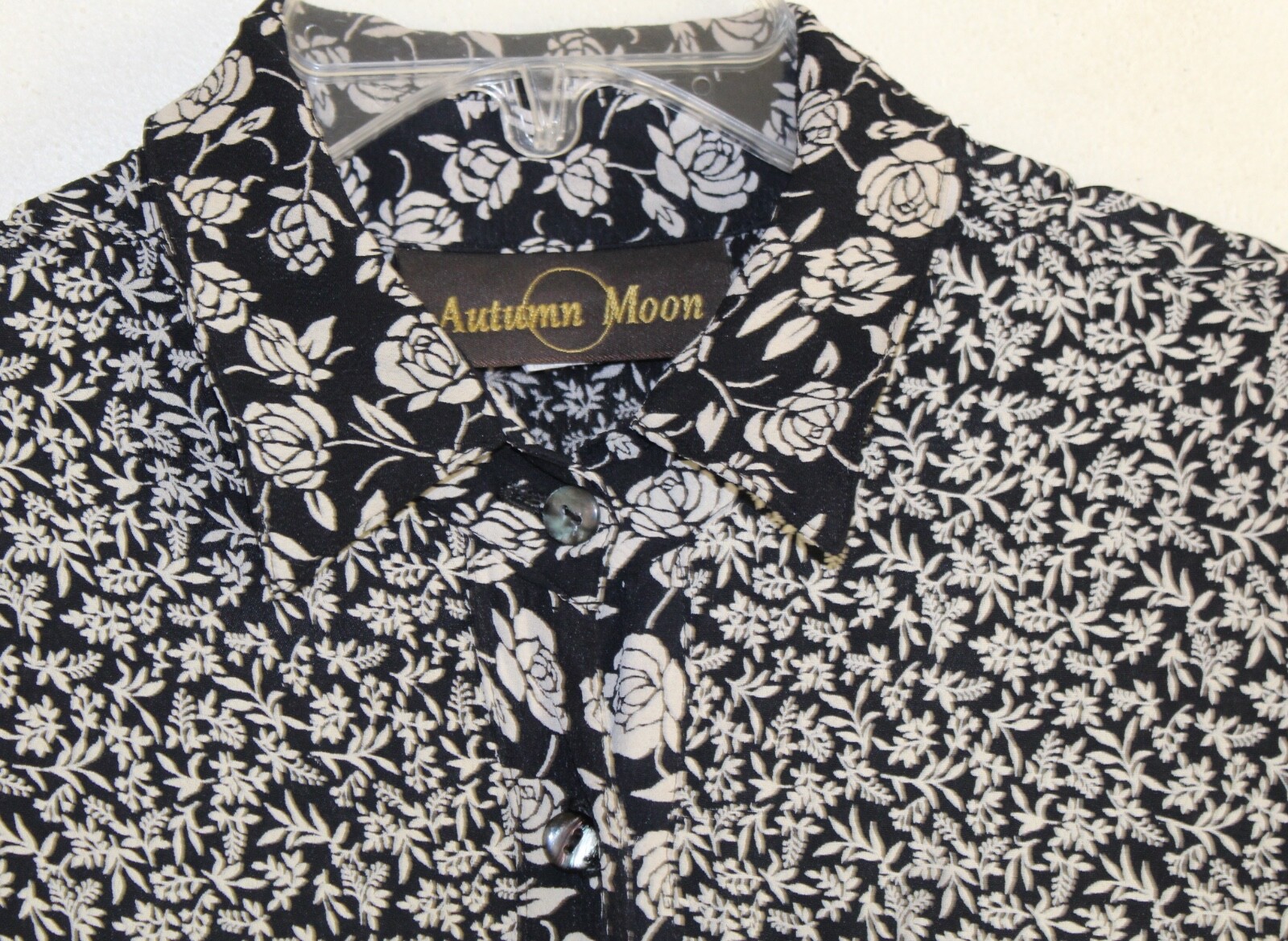 Autumn Moon 80s 90s OS S M 4 6 8 10 Vtg Boho Rayon Hippie Rose Long Full Dress