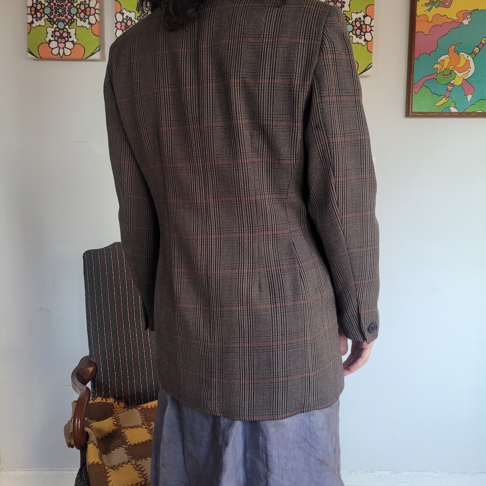 Vintage 70s Bridgetown Collection Russian Made Brown/orange Wool Blazer 8
