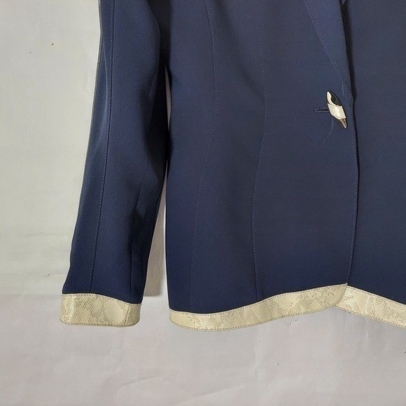 VTG Cache Blazer 8 Navy Career Capsule Tailor Office Business Professional Chic