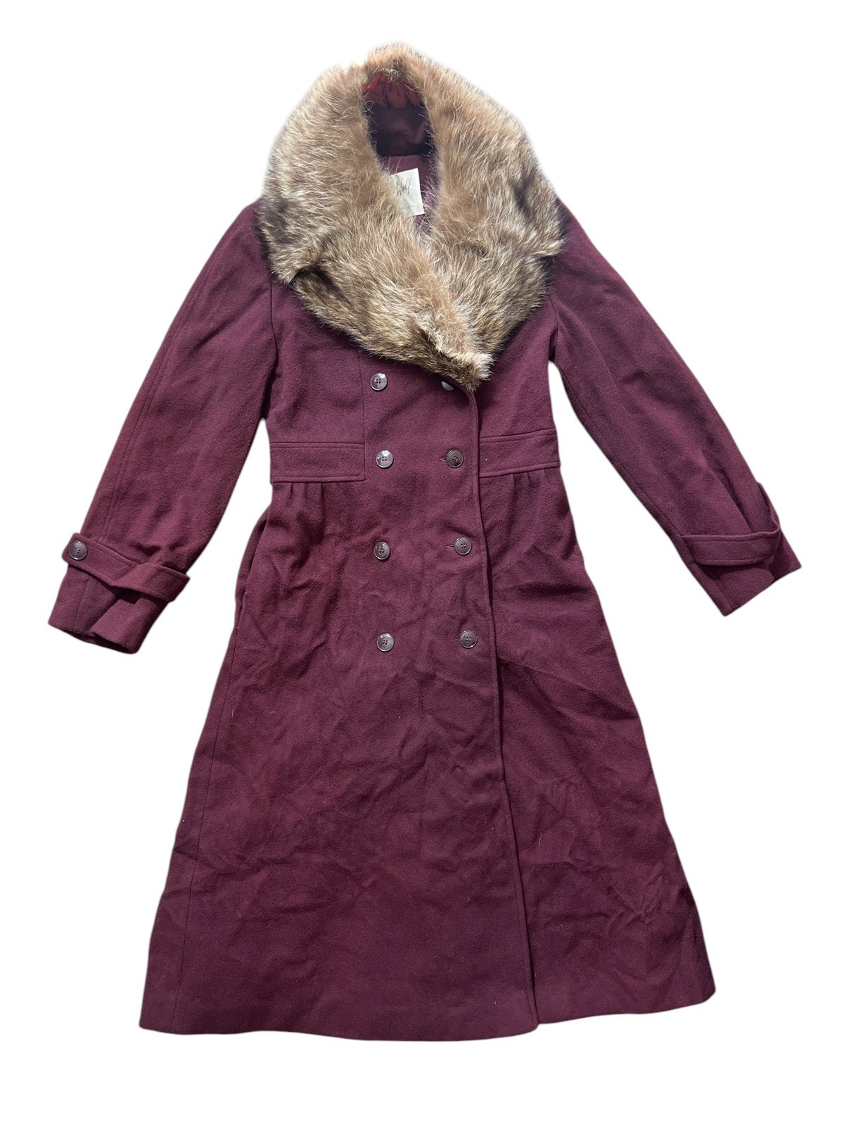 VTG Levy Wolf Cedarhurst 100% WOOL Collar Long Pea Coat Penny Lane