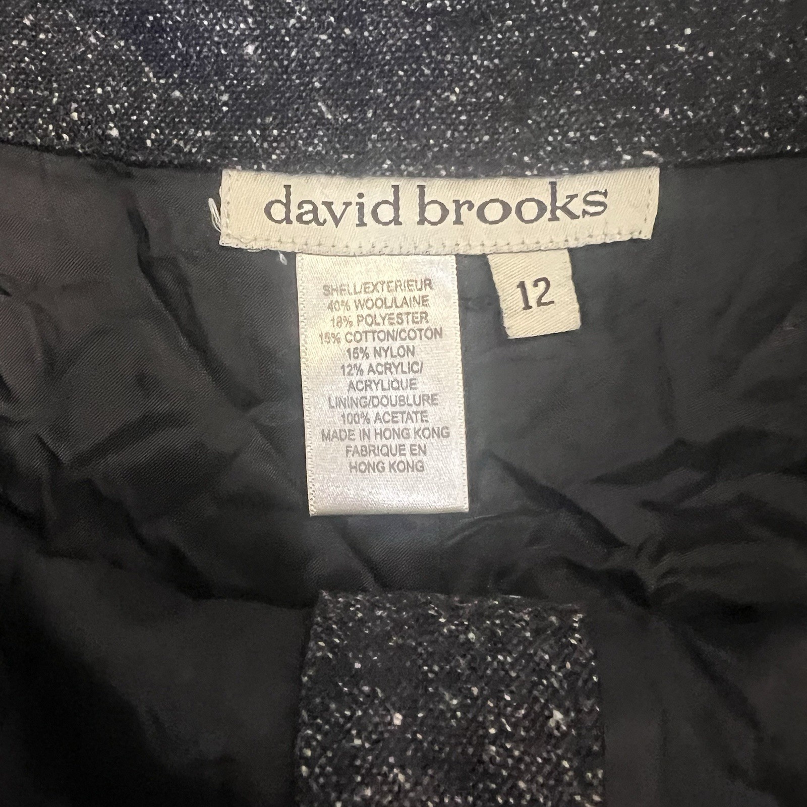 Vintage David Brooks Women’s Gray Wool Slacks High Waist Fully Lined Size 12