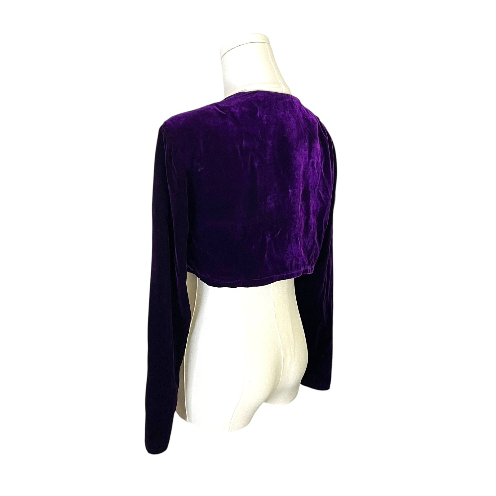 Vintage 90s Y2k Palet Perspective Purple Western Velvet Sequin Bolero Jacket