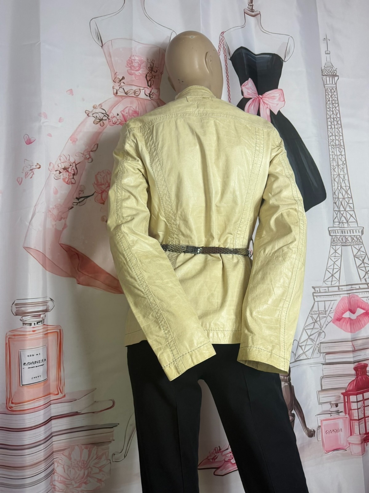 MCS Marlboro Classics Lambskin Leather Jacket 36 38 Vintage Y2K Italian Utility