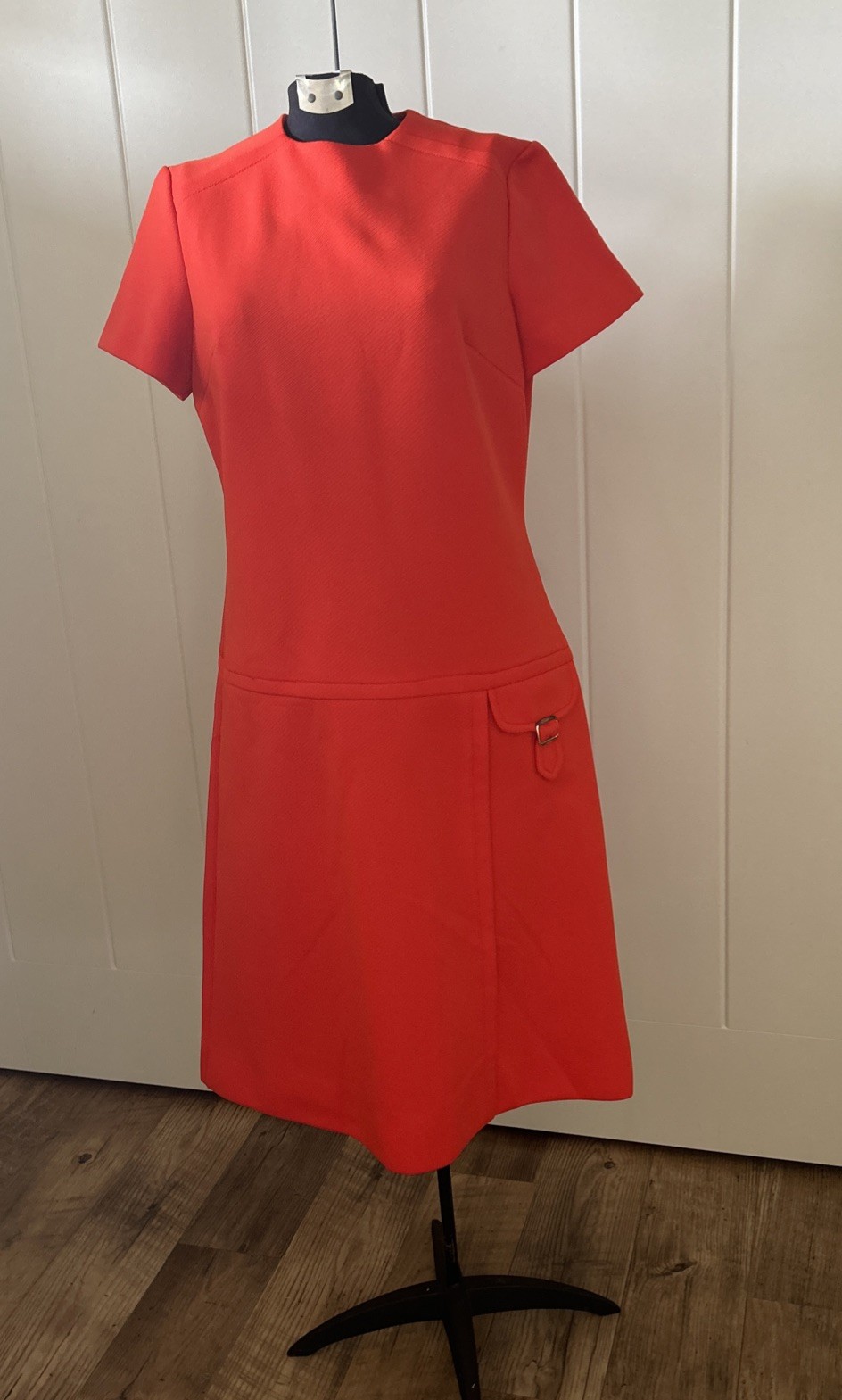 Vintage 1960’s Bleeker Street Mid Bright Orange Mod Dress