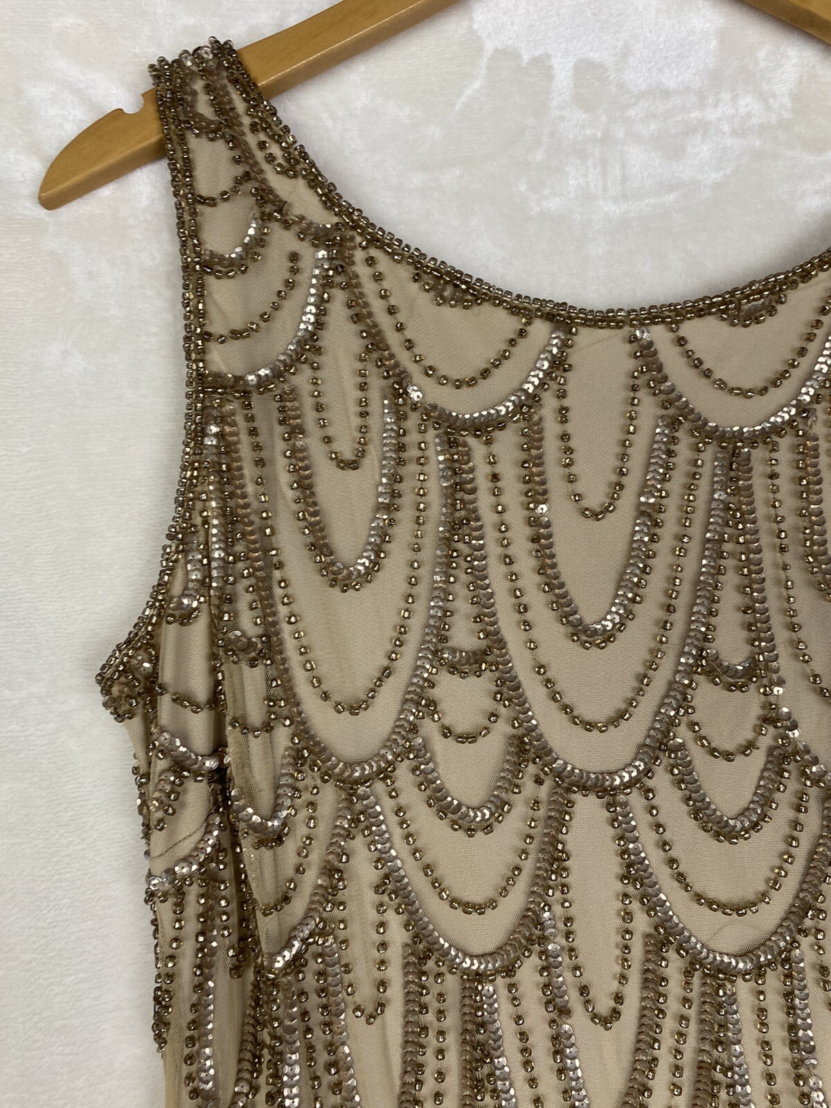Vintage Predude Sheath Dress 8 Sequin Beaded Cocktail Formal Wedding Party