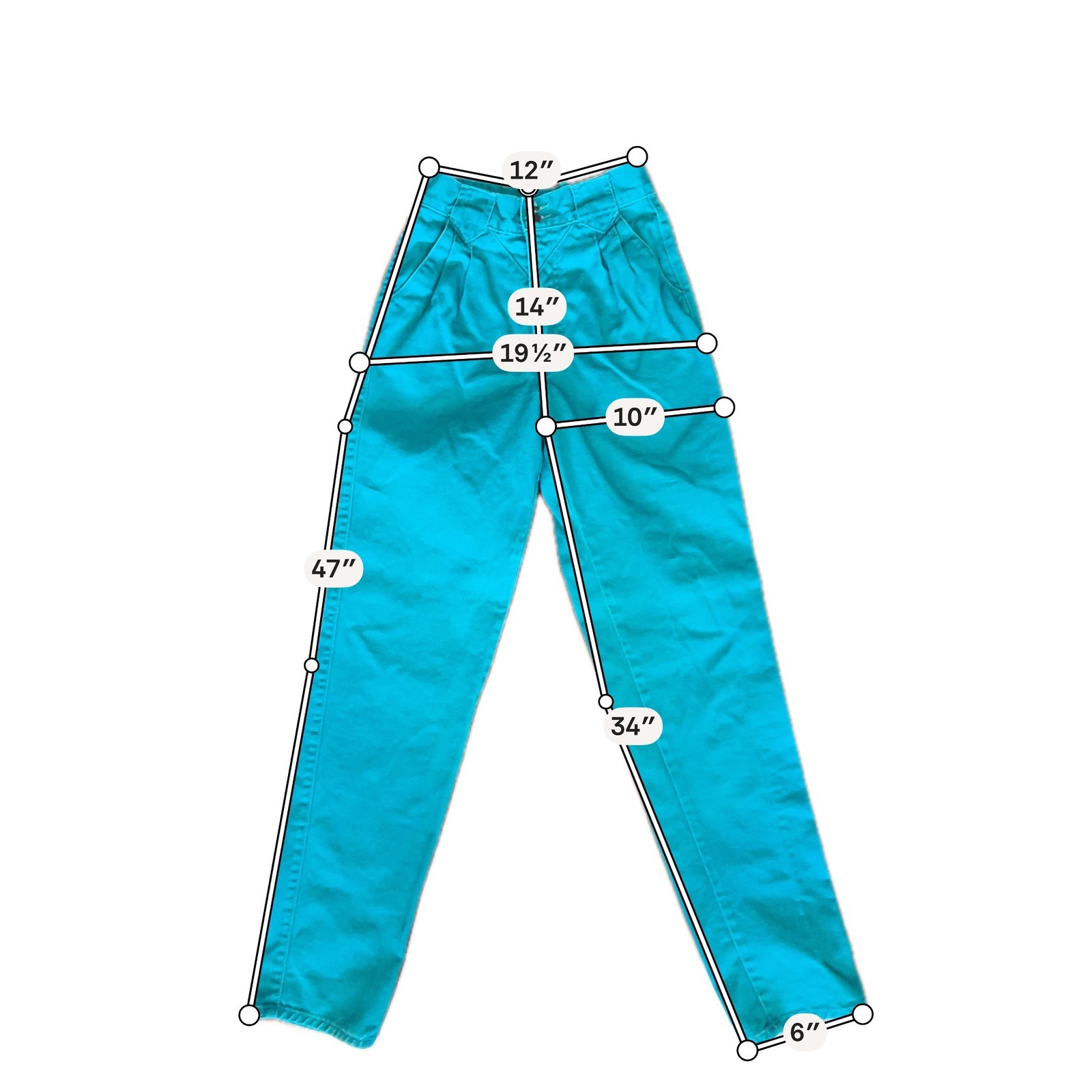 Vintage Rocky Mountain Teal High Waisted Western Pleated Tapered Jeans 24 Waist