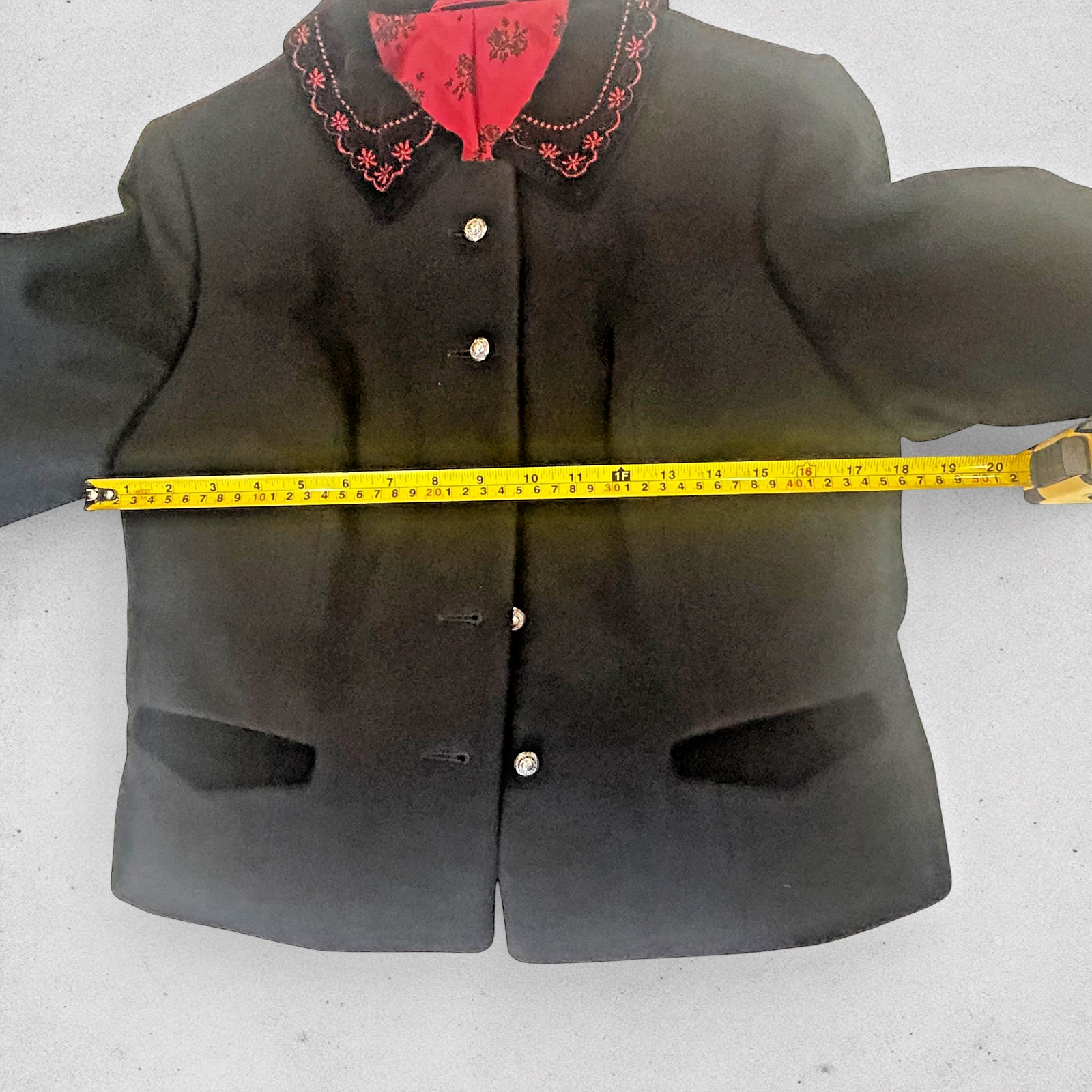 Vintage Austrian Wool Jacket Trachten Oktoberfest Embroidered Perma Size 40