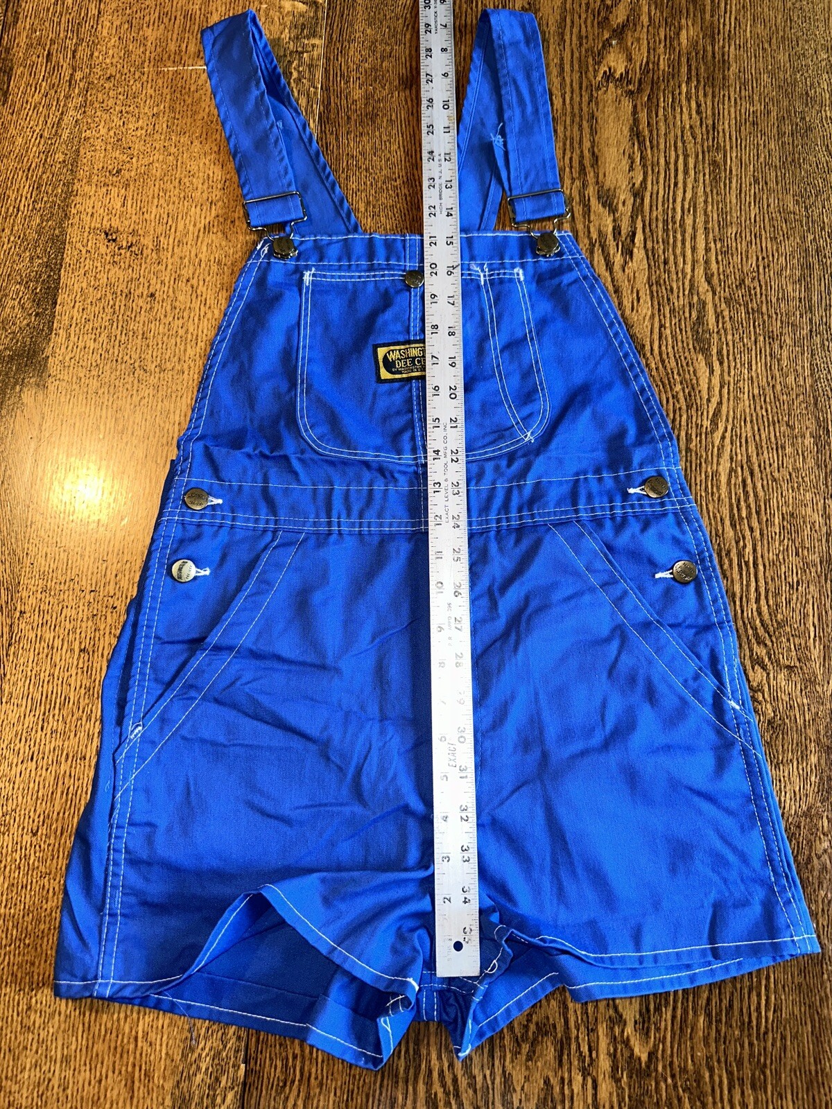 Vtg Washington Dee Cee Overalls Shorts Shortalls Blue 11/12 Not Denim Made USA