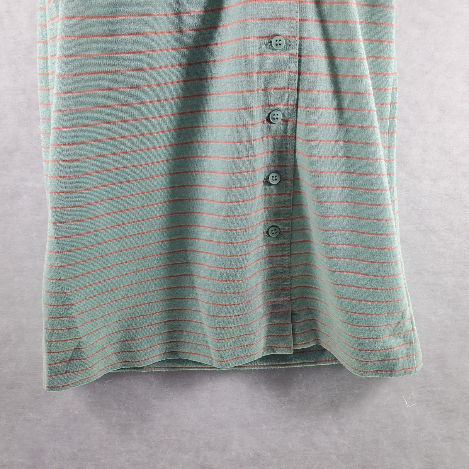 38 Vintage Leslie Fay Knit Rayon Button Up Dress Short Cap Sleeve Square Neck