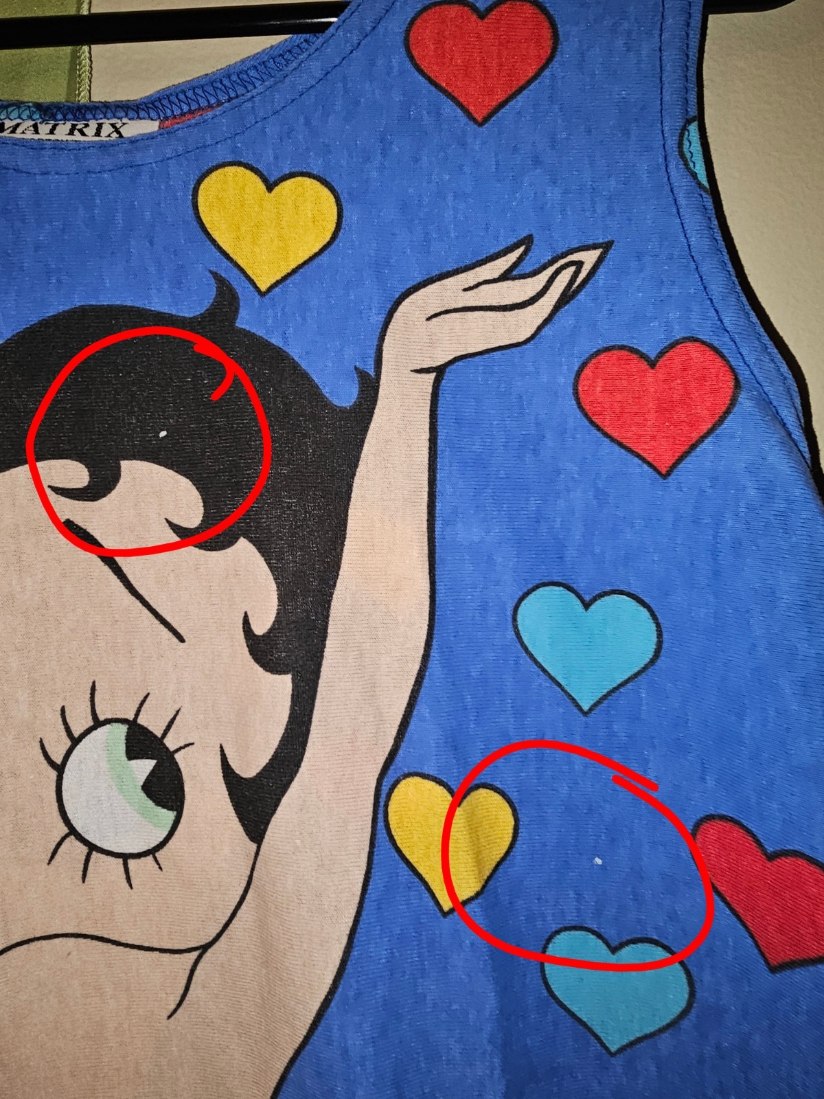 VTG Matrix Sportswear 90’s Betty Boop Double Sided Women’s Tank Top Size Large