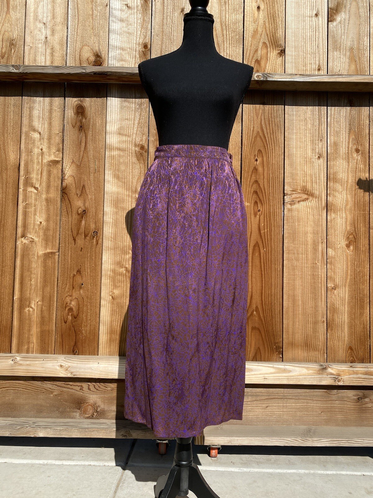 vintage nora noh silk pencil skirt size 8