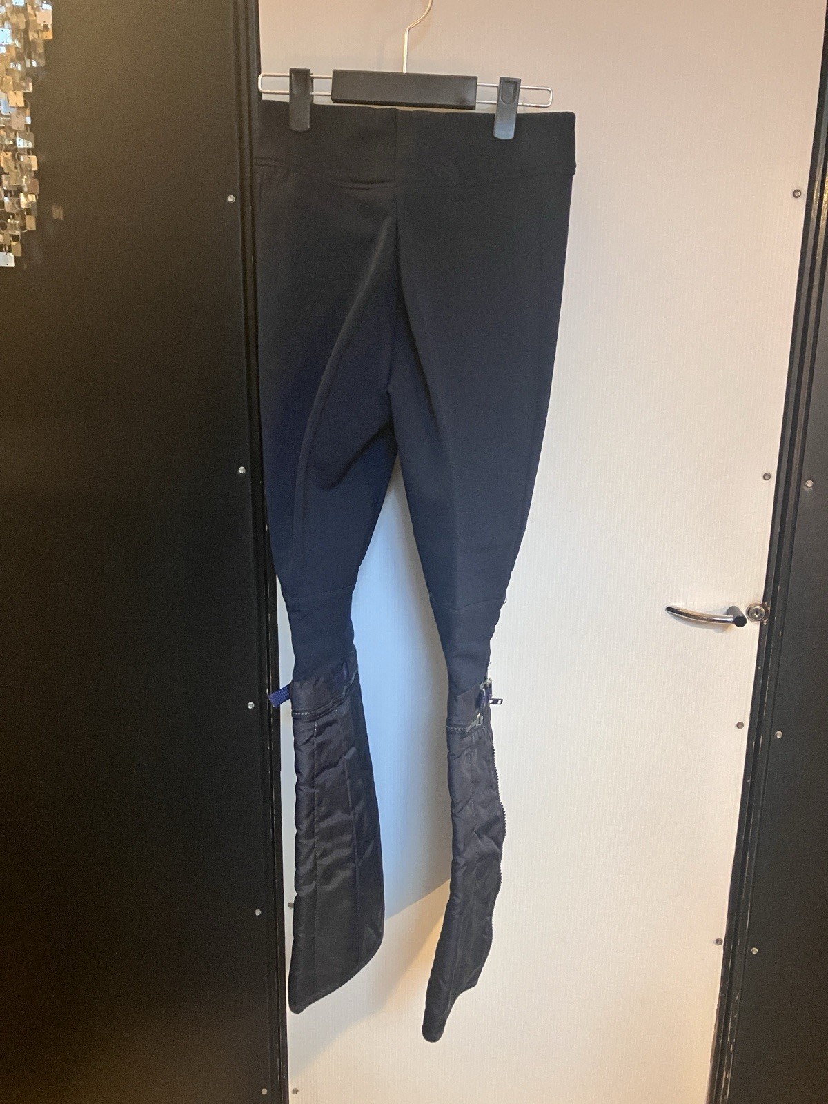 Vintage Veleda over the boot ski pants Stretch Navy Nylon boot cover zip padded