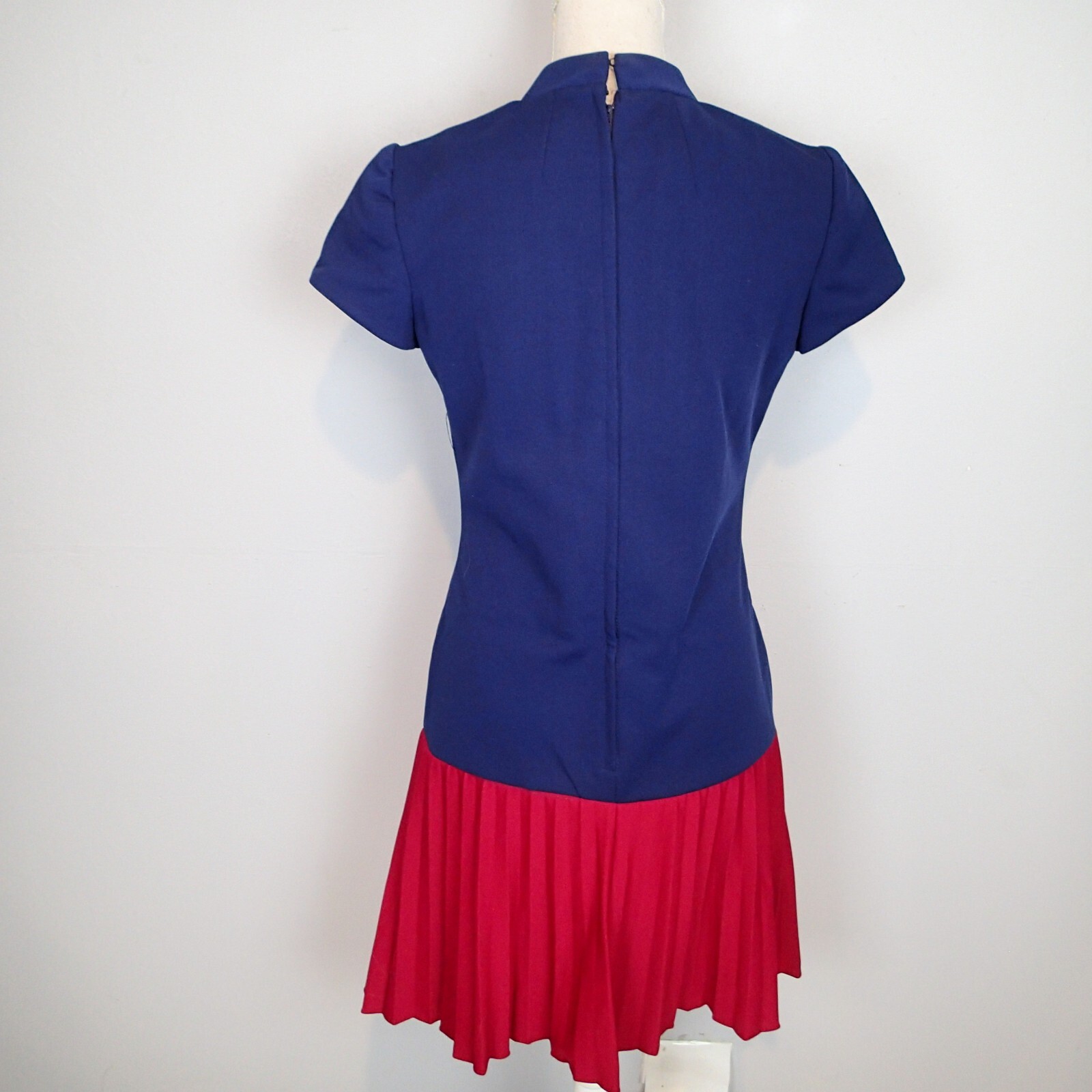 John Norman vtg Blue maroon dark red pleated Pleated Dress 1950s sz 8 S/m ?