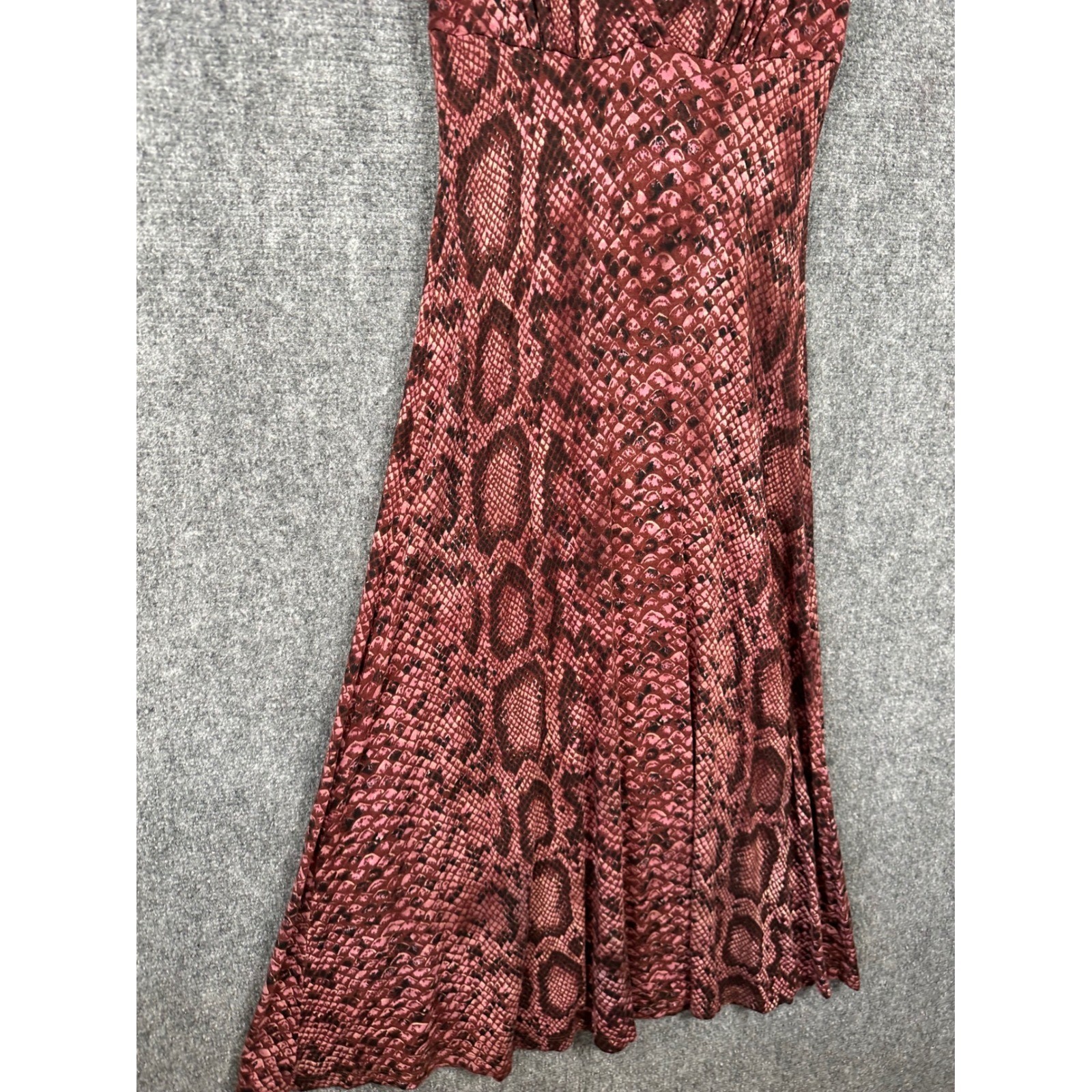 Betsey Johnson Vintage Dress S Snake Print Sweetheart Midi Y2K 90’s Grunge