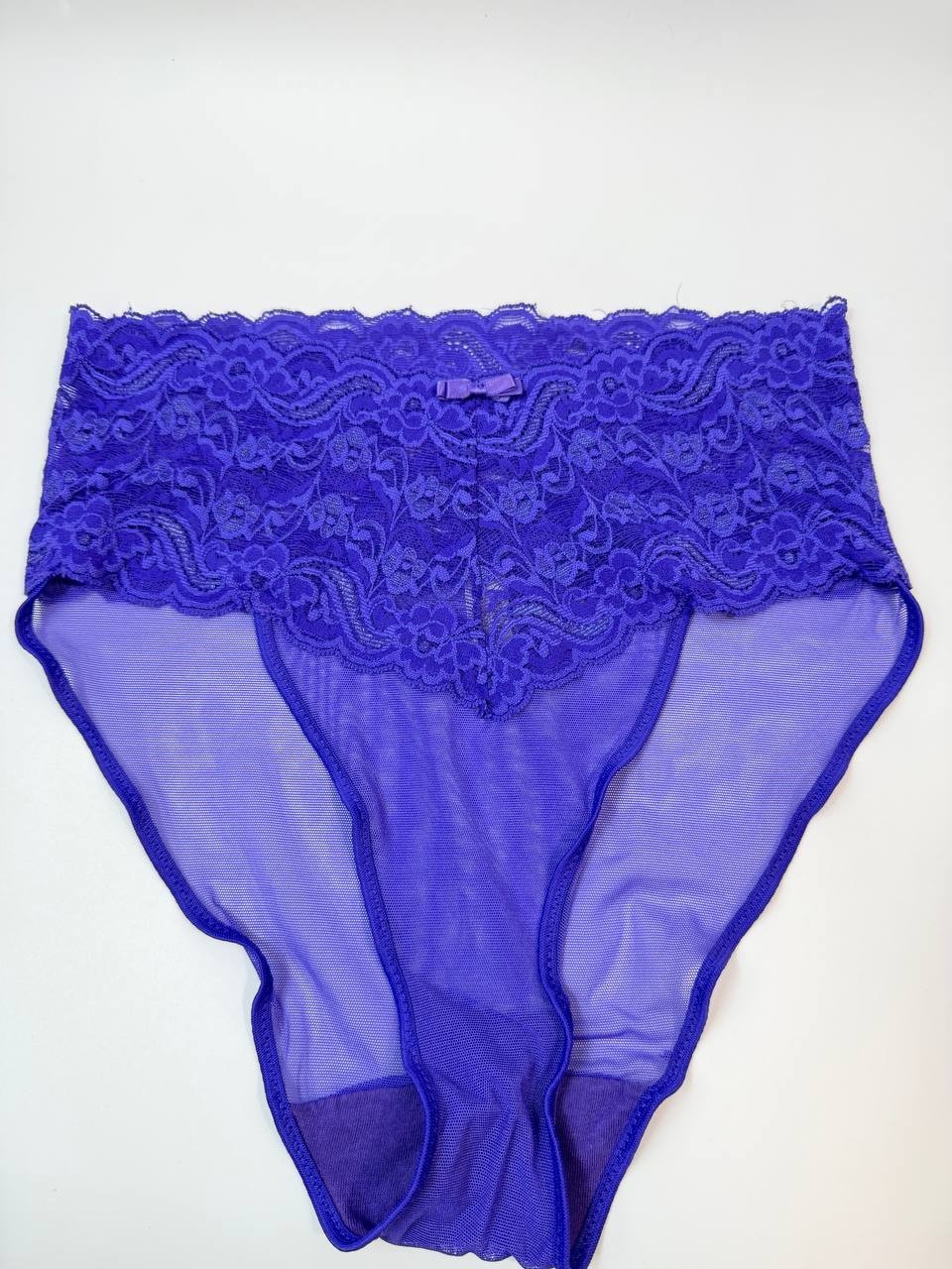 Vintage Victoria’s Secret Purple Sheer Lace Mesh Brief Panties M Nylon USA