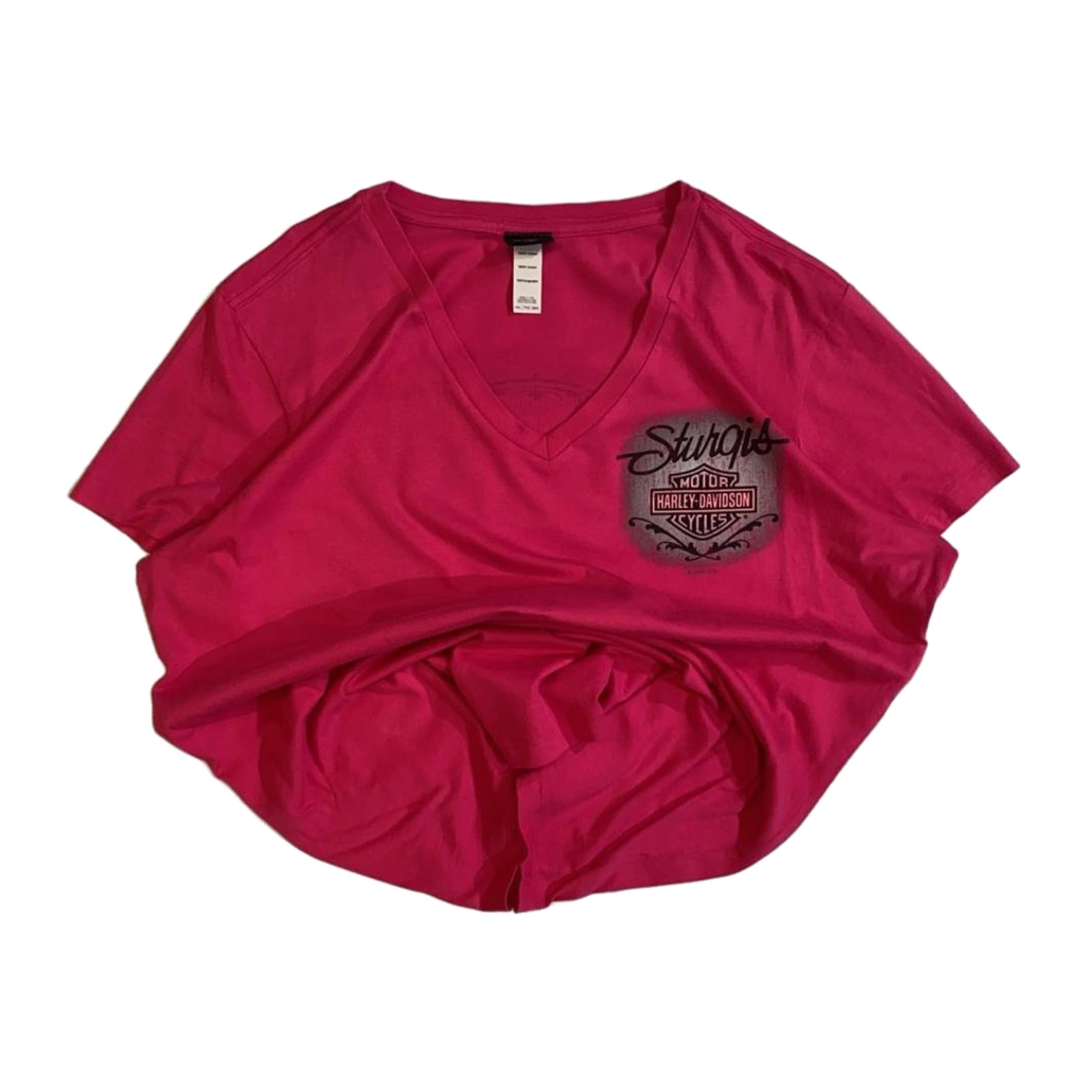 Harley Davidson Women’s Sturgis Short Sleeve V Neck T Shirt Magenta XXL