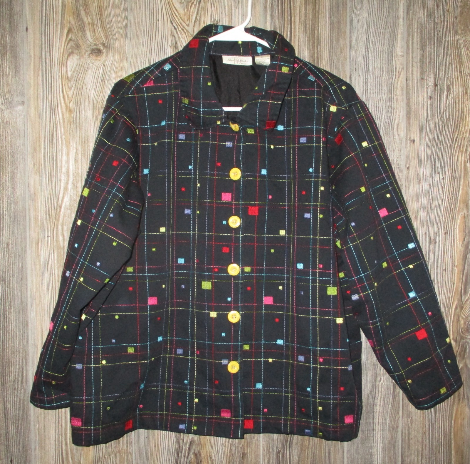 Vintage Studio Works Colorful Blazer Jacket Rainbow 80s 90s Career Office Unique