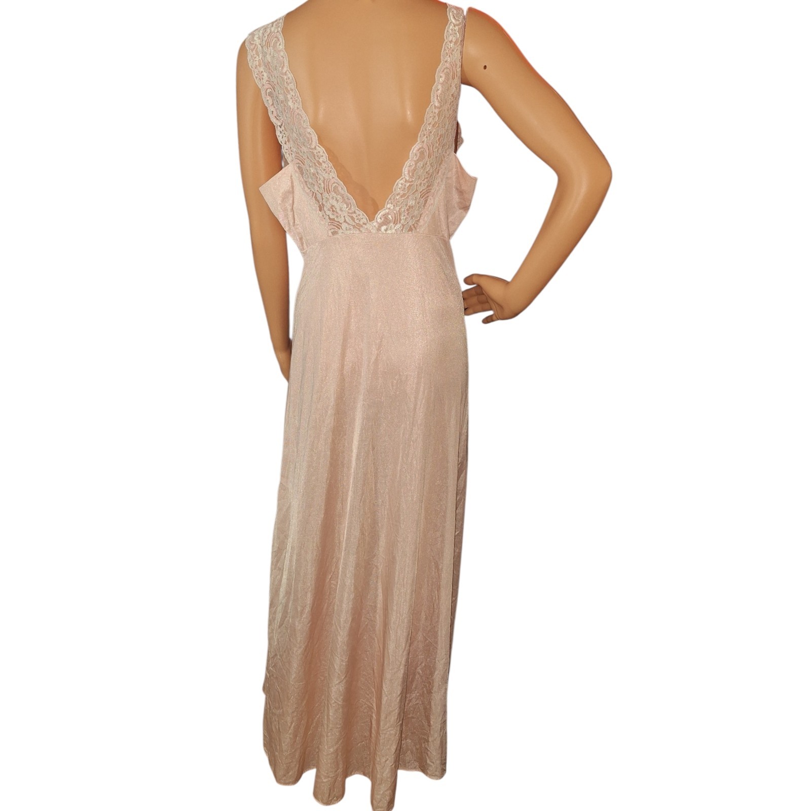 Vtg Jill Andrea of New York Pink Sheer Lace Peignoir Set Coquette Cottagecore