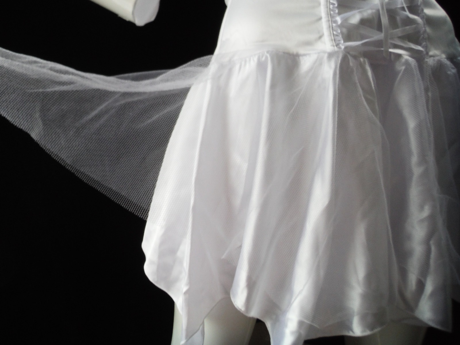 VTG Fredericks of Hollywood 90’s New Sexy!! White Lingerie Dress Tie Up Bodice S