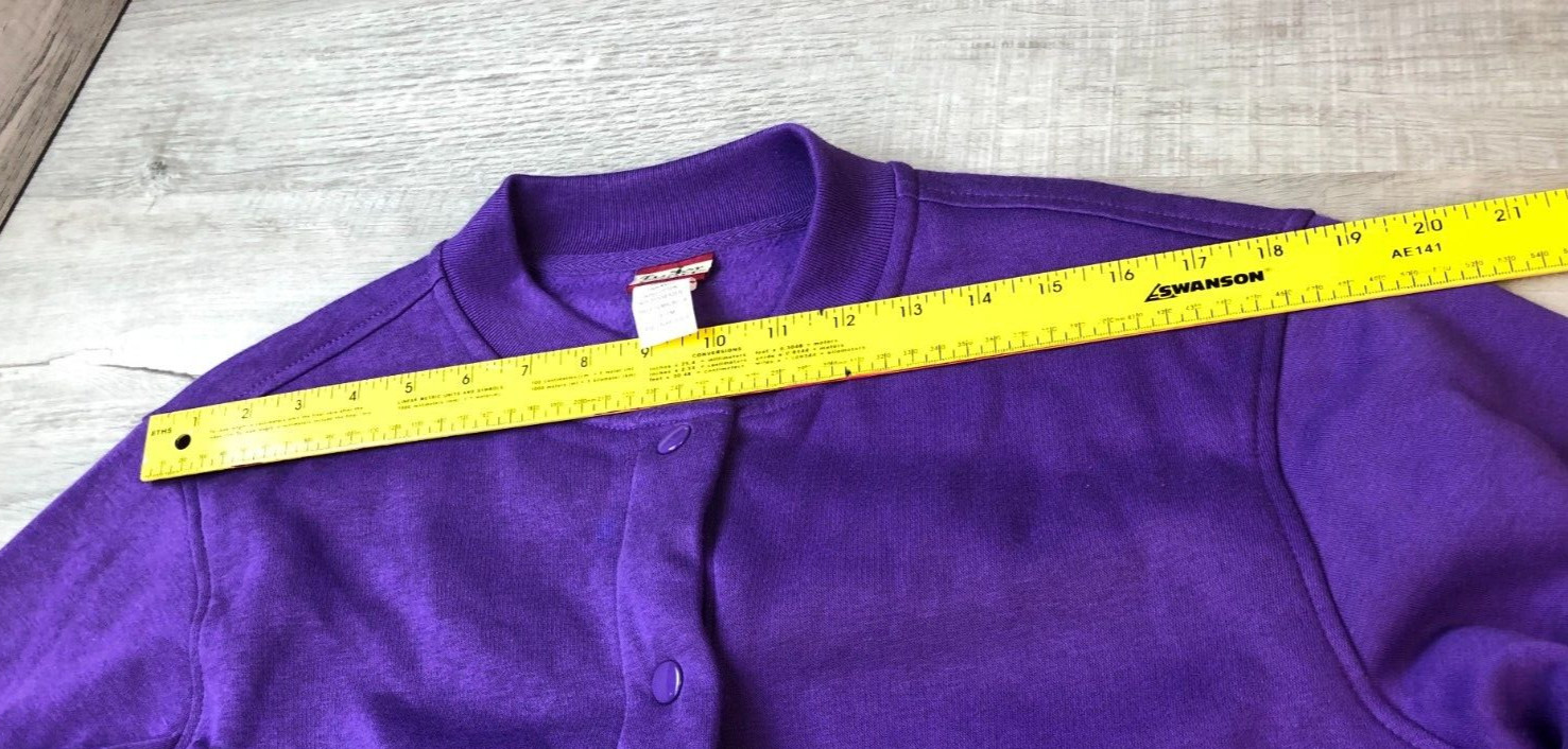 Vintage Tudor Court Button Up Sweatshirt Purple 80s Grandma Jacket Women’s PM