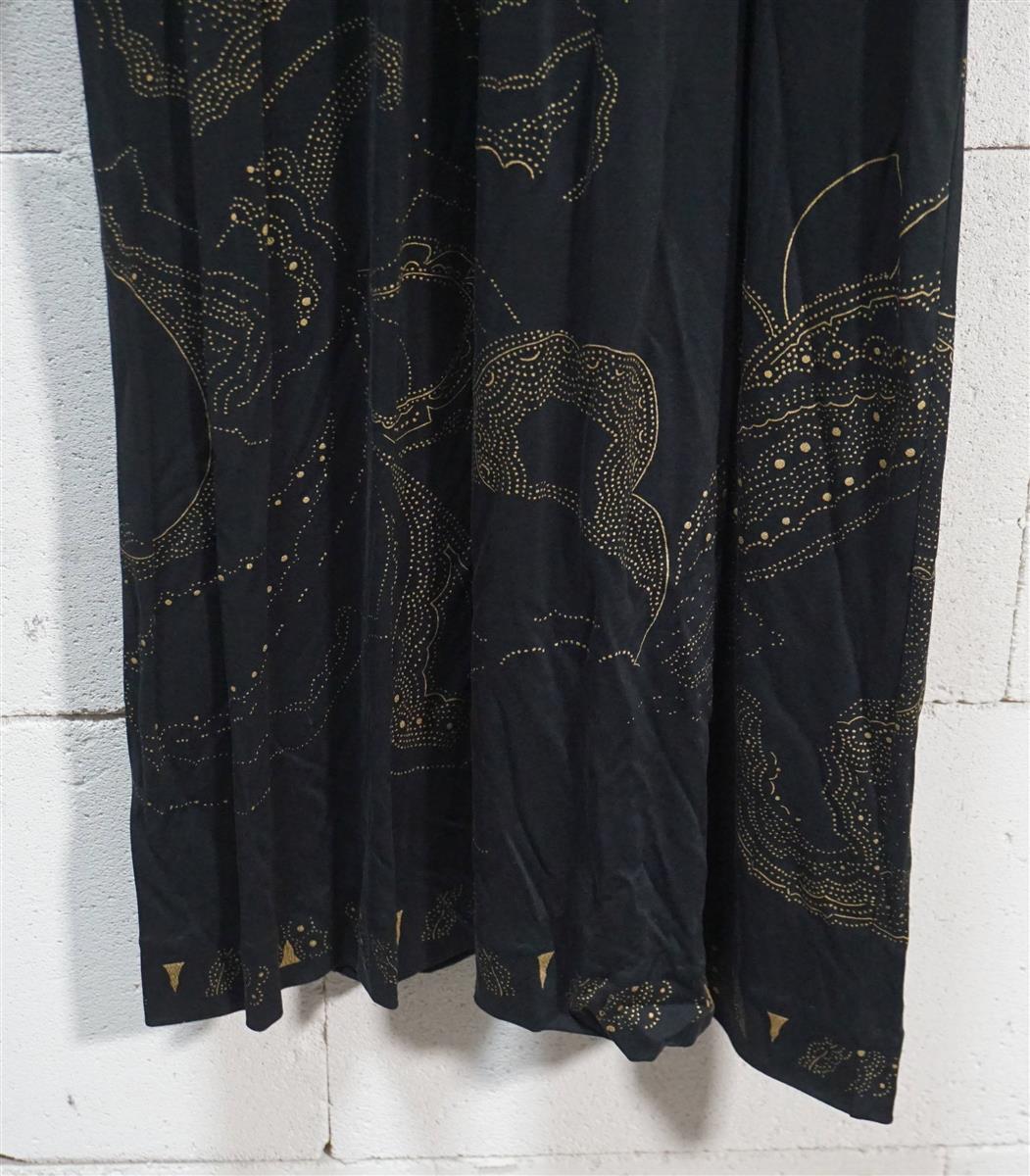 Genuine Leonard Paris Mikado Or Noir Dellic 100% Silk Evening Dress Vintage 40-42