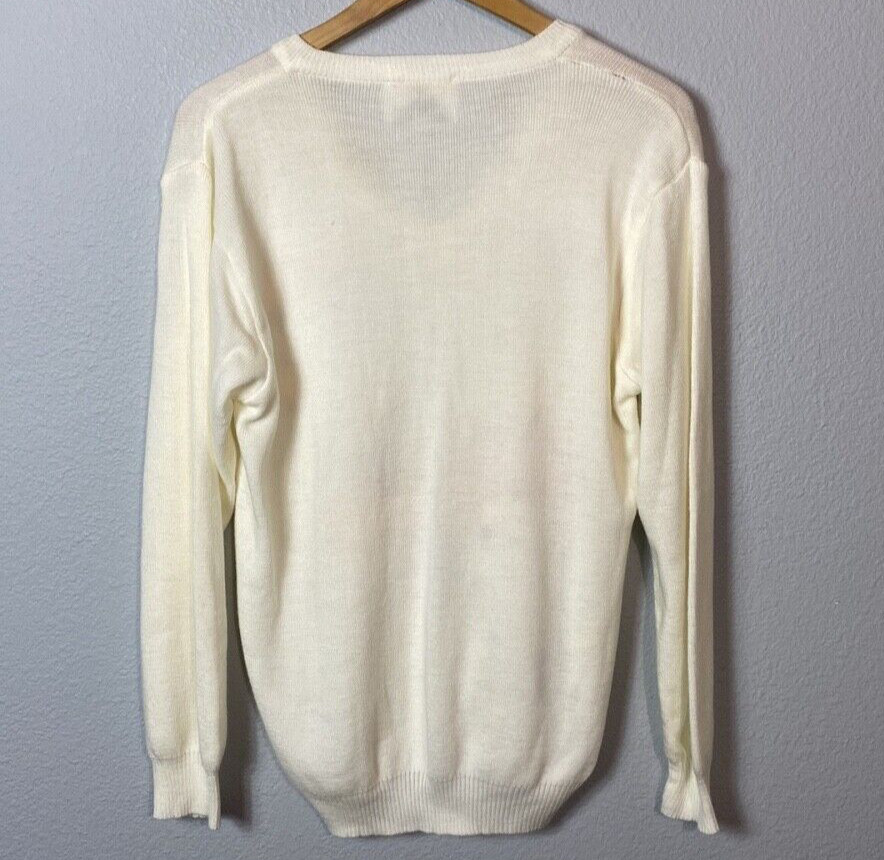 Vintage Cyn Les Creations Golf V-neck Sweater Small Grandmacore Grandma Colorful