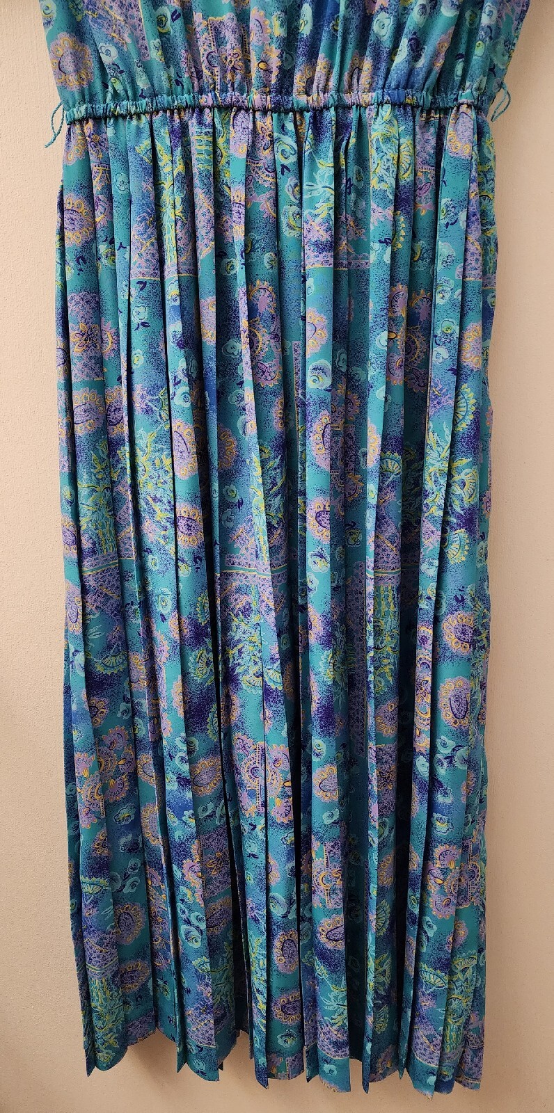 VTG Lady Carol Petites Of New York Pleated Floral Office Dress With Belt Size 8