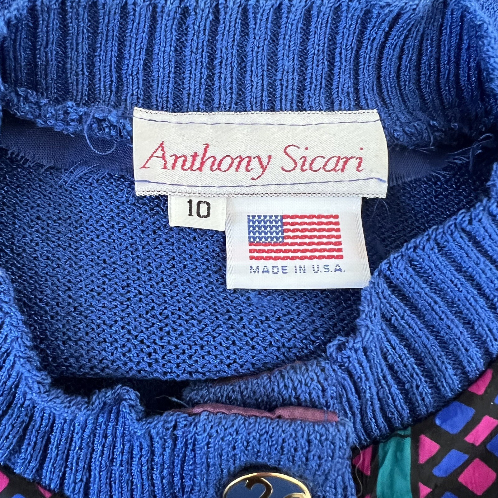 Vintage knit embellished 80’s sweater sz 10 anthony sicari